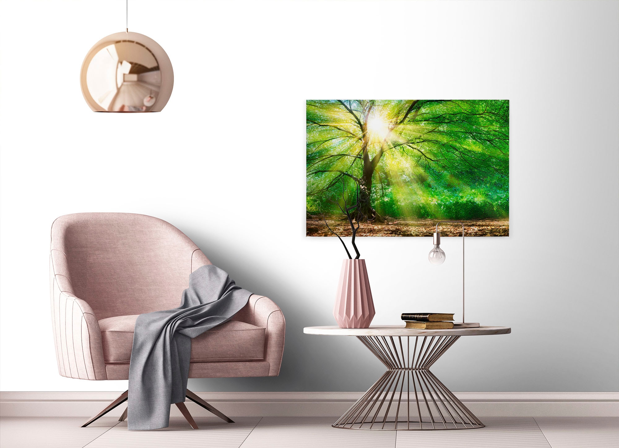 A.S. Création Leinwandbild »Forest Light«, Kunst-Wald-Kinder, (1 St.), Sonnenlicht Baumkrone Keilrahmen Natur Leinwand-Bild Wohnzimmer modern