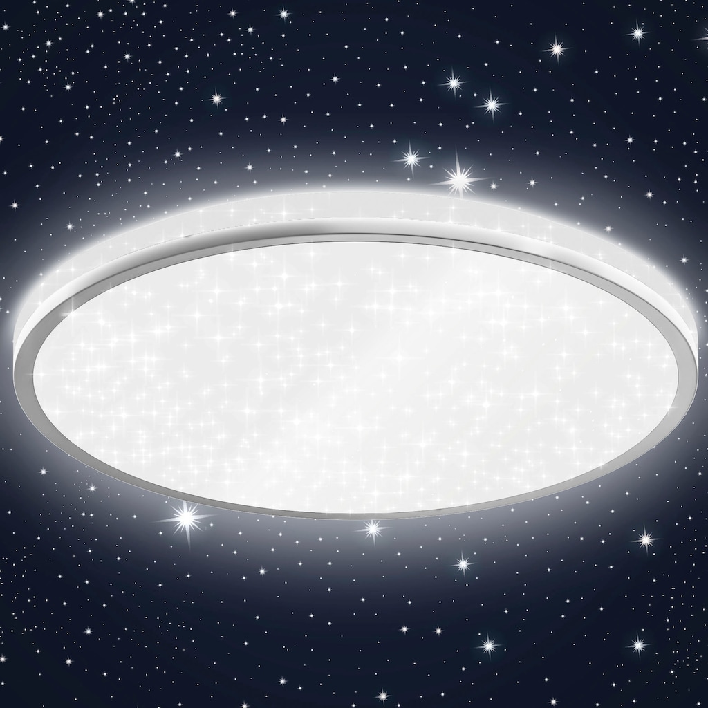B.K.Licht LED Deckenleuchte mit Sternendekor. 1 x LED -Platine 18 Watt, 1800lm, 4.000K, nicht dimmbar, Ø 33,00 cm