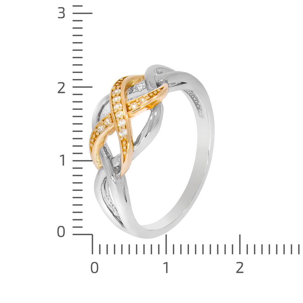 Zeeme Fingerring »925/- Sterling Silber 2-farbig Zirkonia«