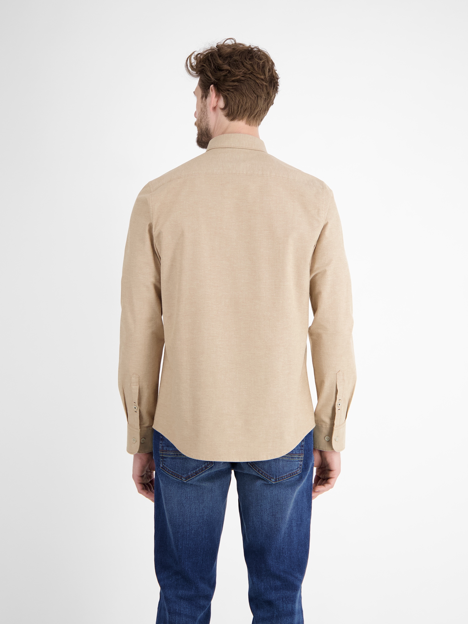 LERROS Langarmhemd »Oxford Solid« mit Button-Down-Kragen