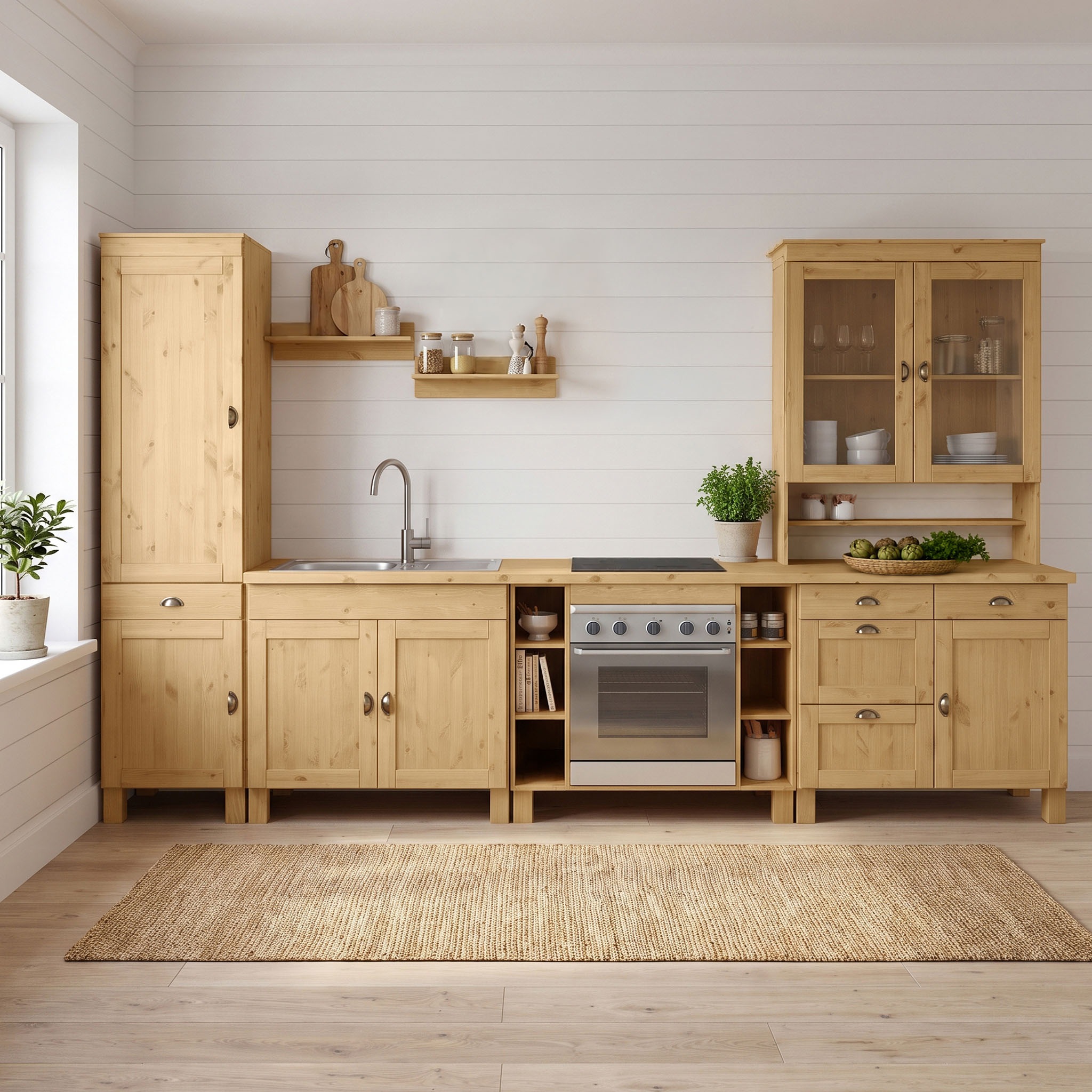 Home affaire Küchenzeile "Oslo" Breite 350 cm, Arbeitsplatte 35mm stark, ohne E-Geräte