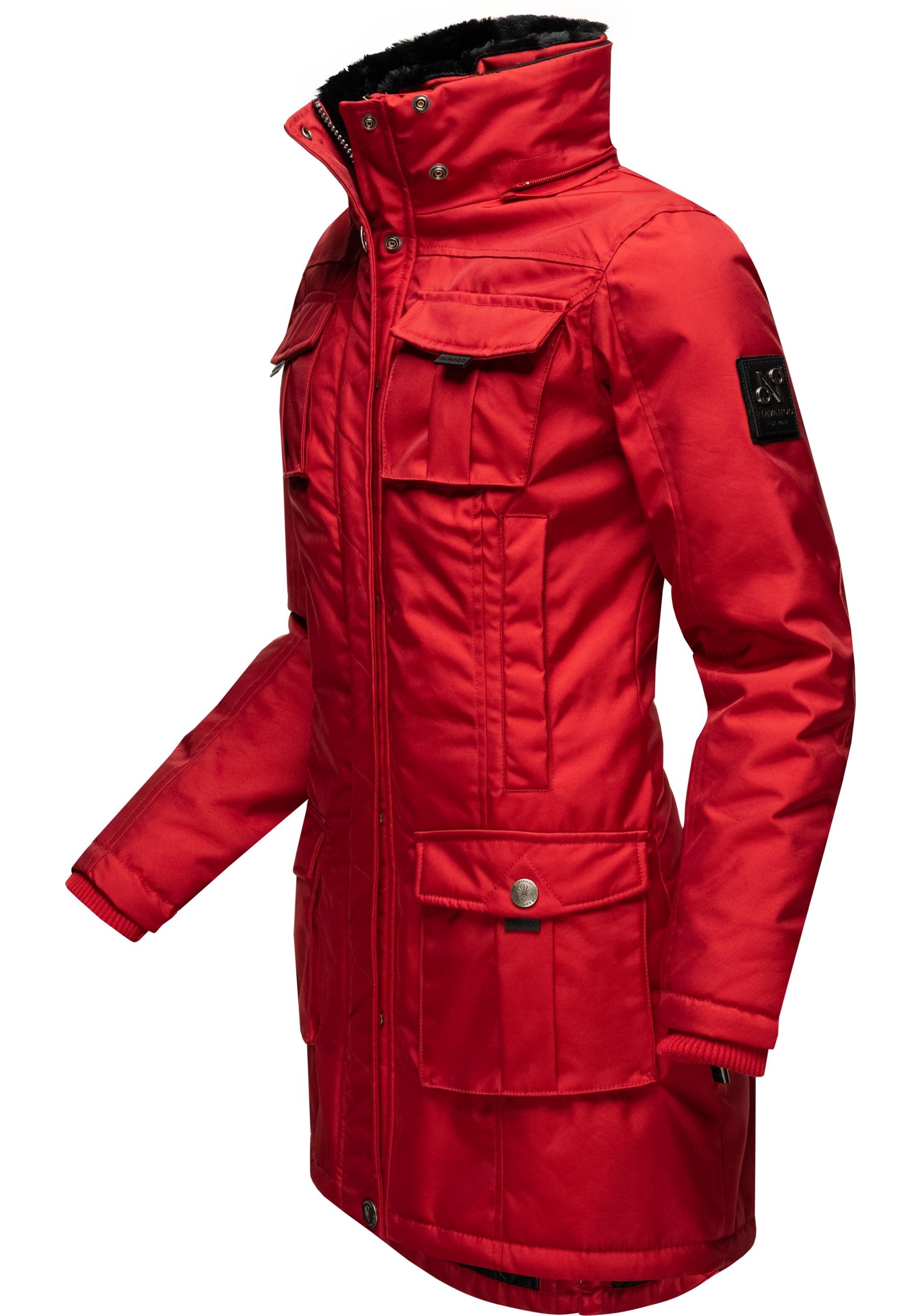 Navahoo Wintermantel »Tiniis«, Parka mit abnehmbarer Kapuze und extra Einkaufstasche