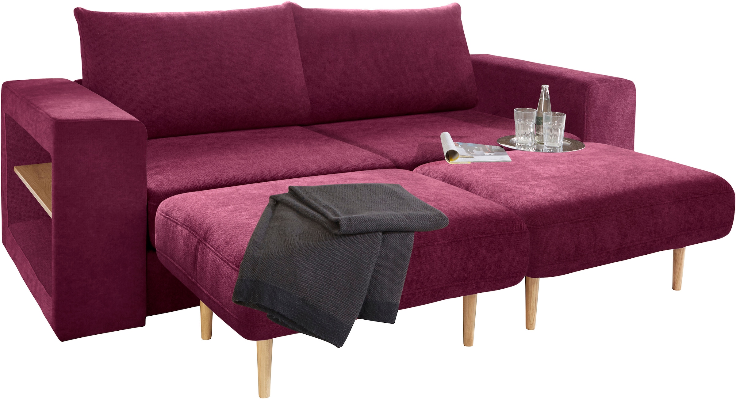 LOOKS by Wolfgang Joop 3,5-Sitzer »Looksvb«, Verwandlungssofa: aus Sofa wird Sofa mit 2 Hockern, mit Regalfunktion