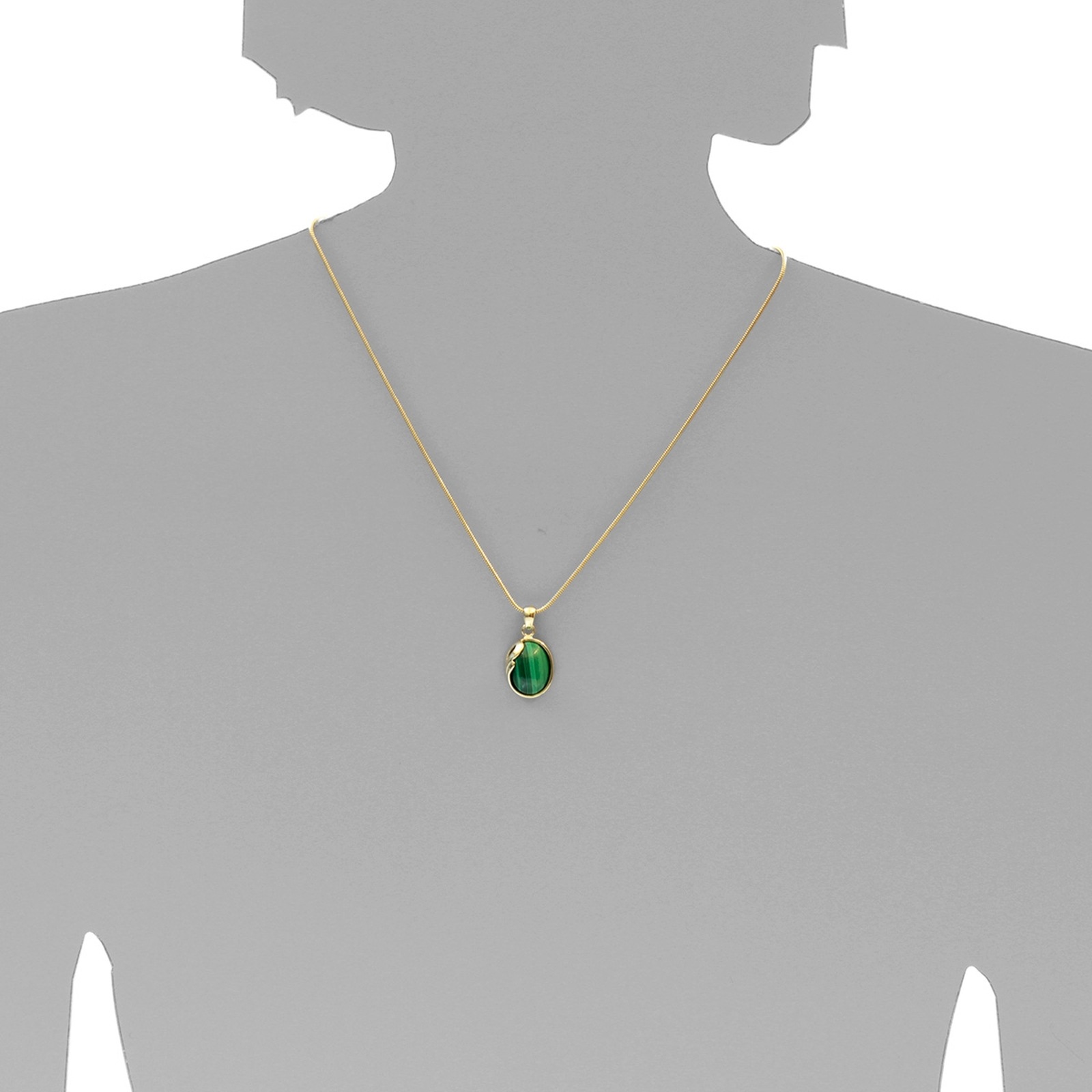 OSTSEE-SCHMUCK Kettenanhänger »- Melanie - Gold 333/000 - Malachit«