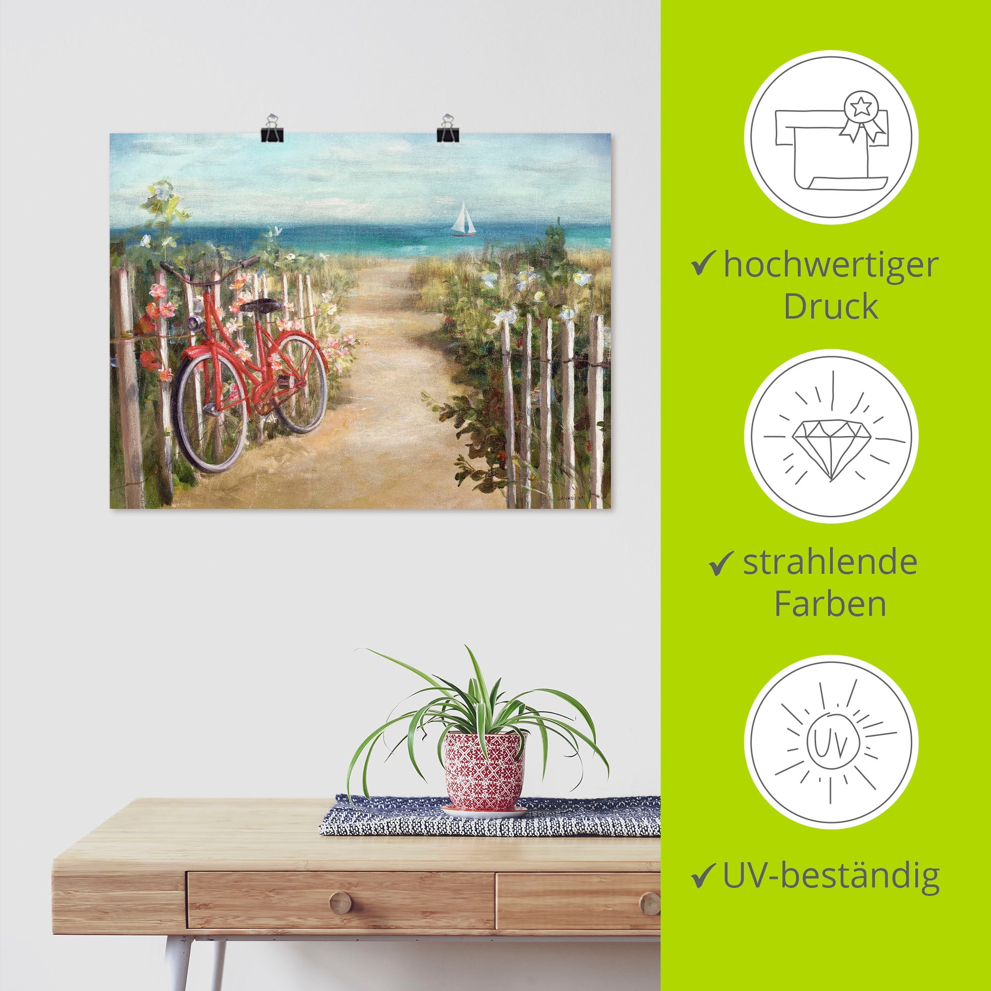 Artland Wandbild »Sommerfahrt« Fahrräder 1 Stk. tlg. als Leinwandbild, Poster in verschied. Größen