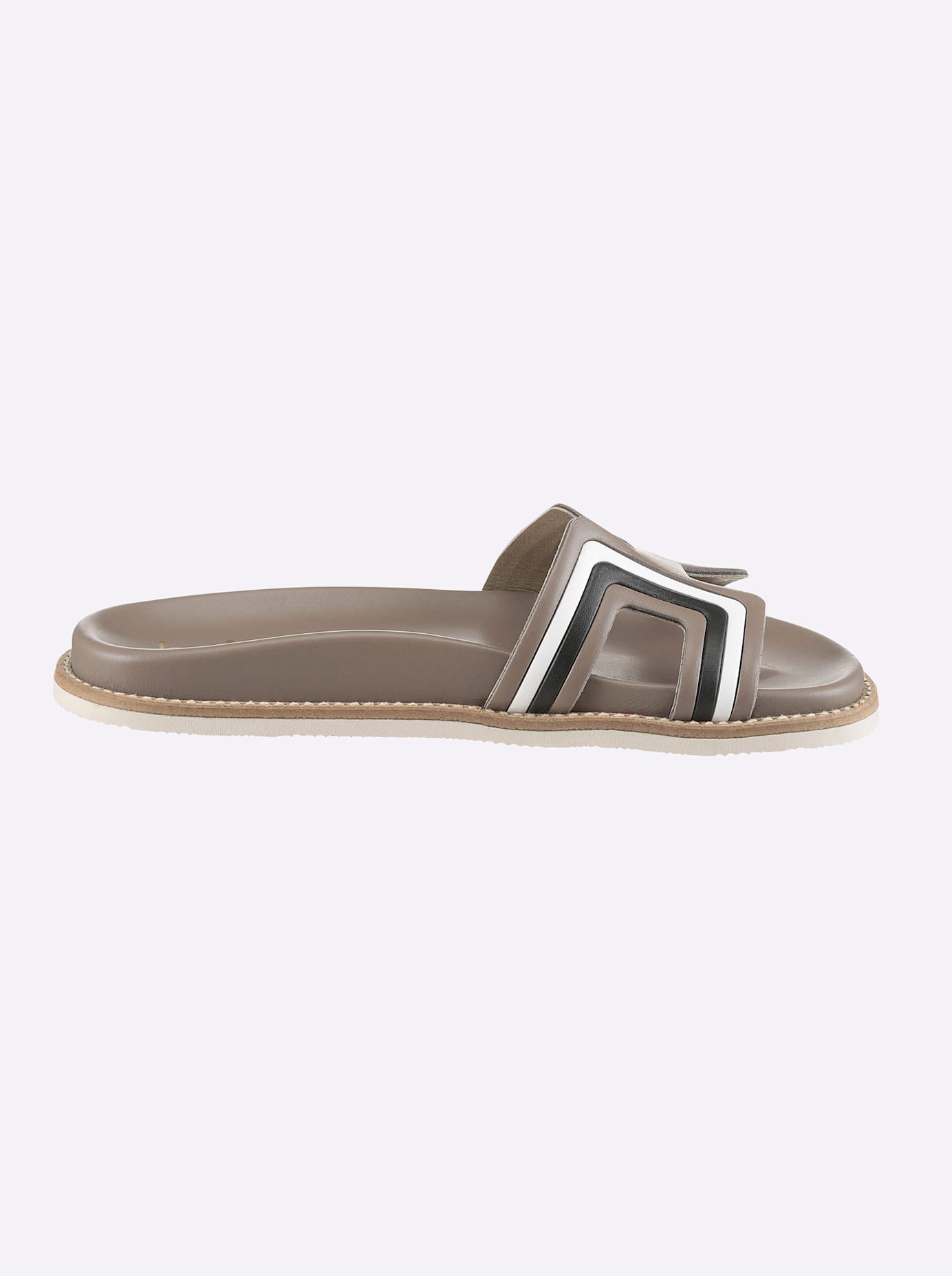 Heine Mule Taupe/White Size 39 3