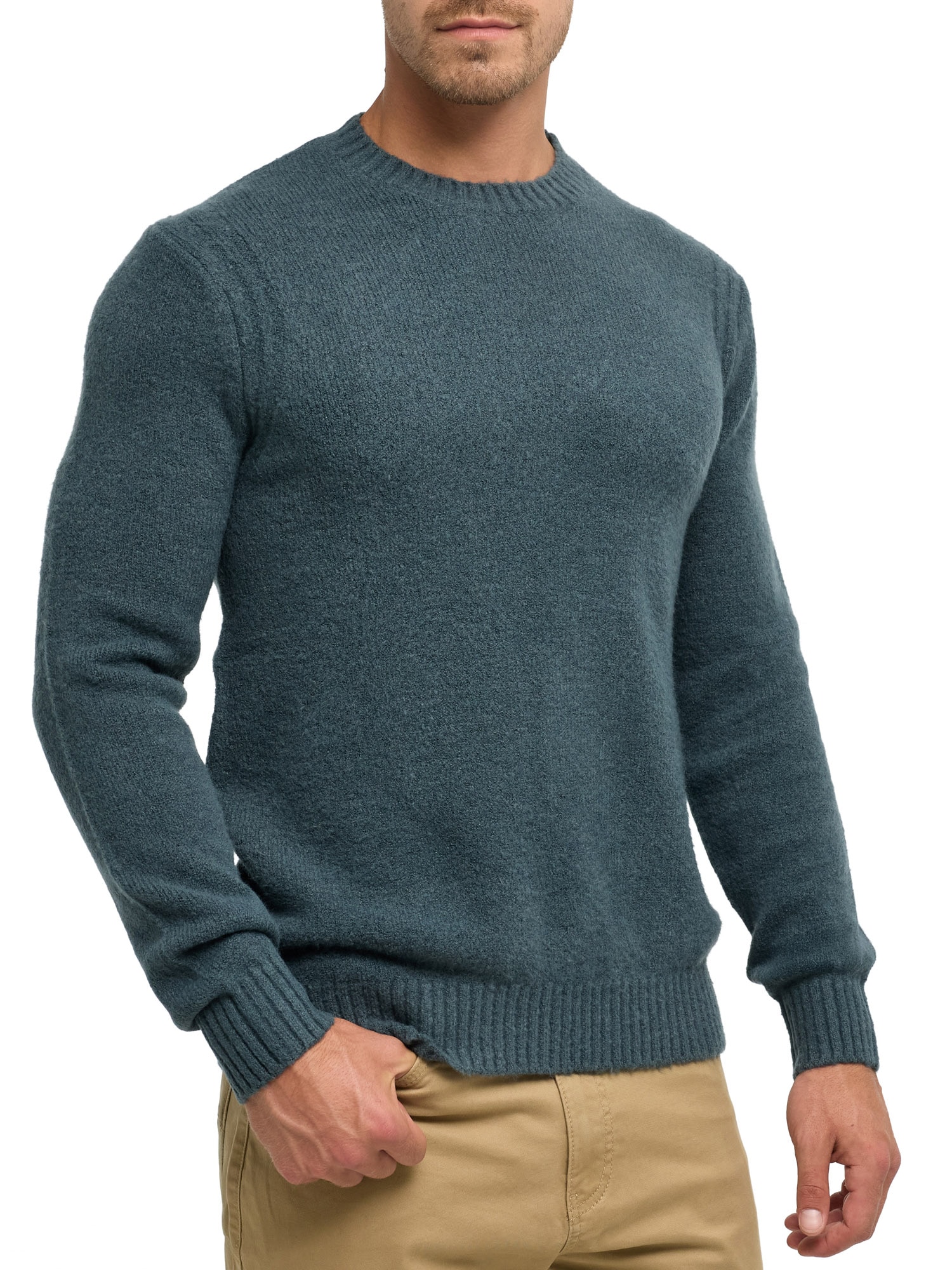 Indicode Rundhalspullover »INVestdale o-neck« Materialmix, regular fit