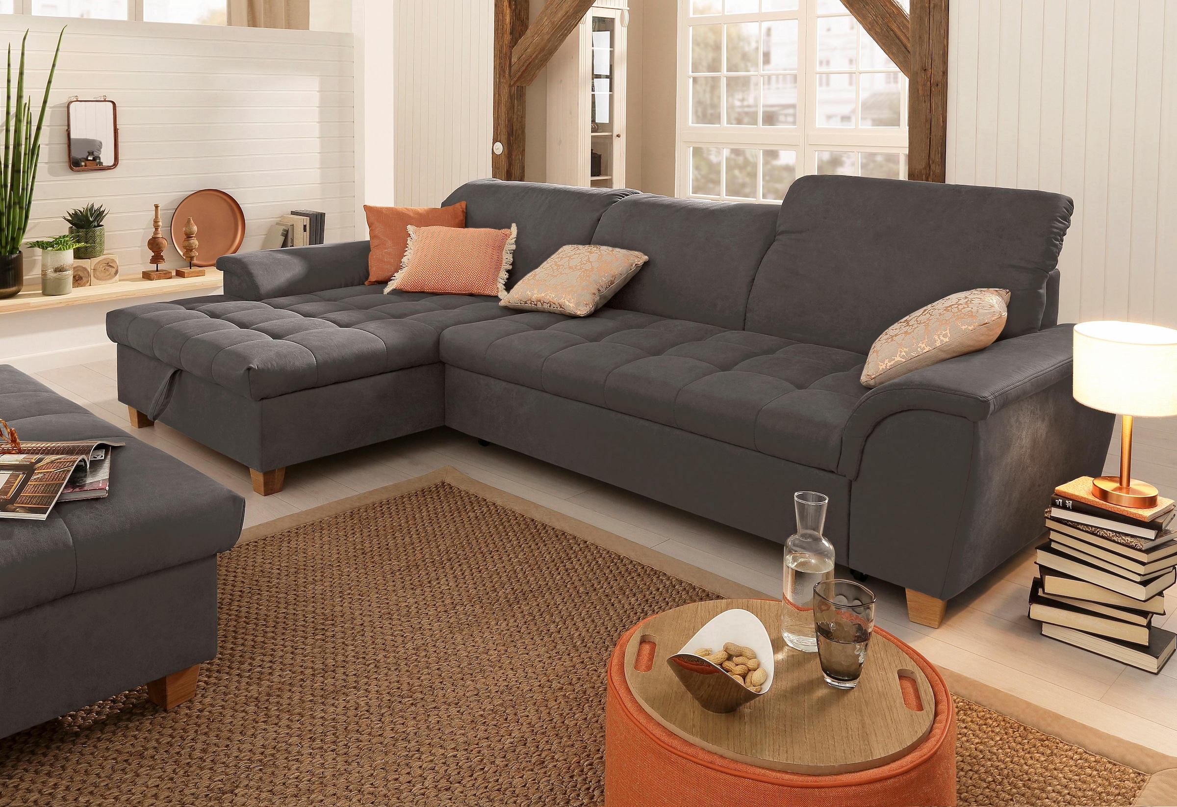 Home affaire Ecksofa "Lyla fester Sitzkomfort, bequeme Armlehnen, Breite 27 günstig online kaufen