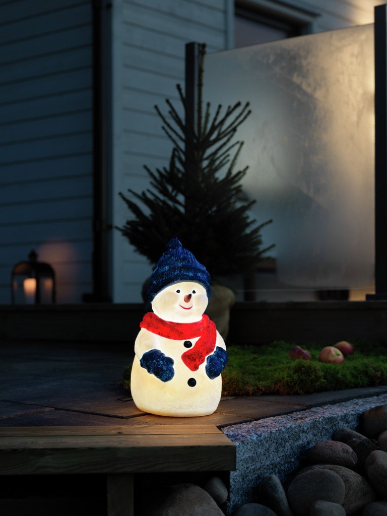 Dekofigur 4 »Kunststoffschneemann, | warm Weihnachtsdeko weiße kaufen LED Dioden KONSTSMIDE aussen«, BAUR