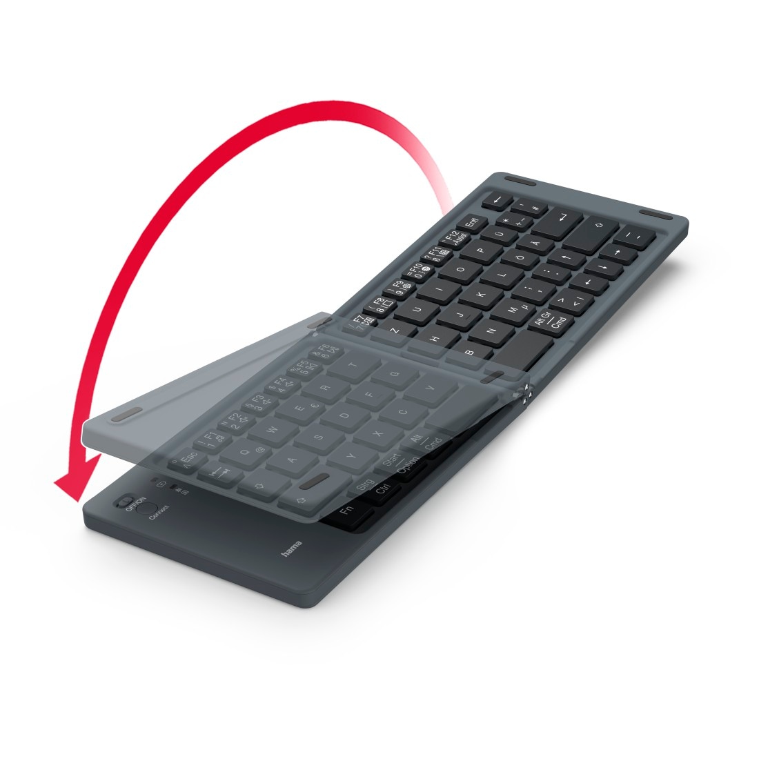 Hama Ultra-Slim-Bluetooth-Tastatur »Faltbare Tastatur (Mini-Tastatur Bluetooth, Wireless, für Tablet/iPad)«, (Multimedia-Tasten), kompakt, universell einsetzbar, robust