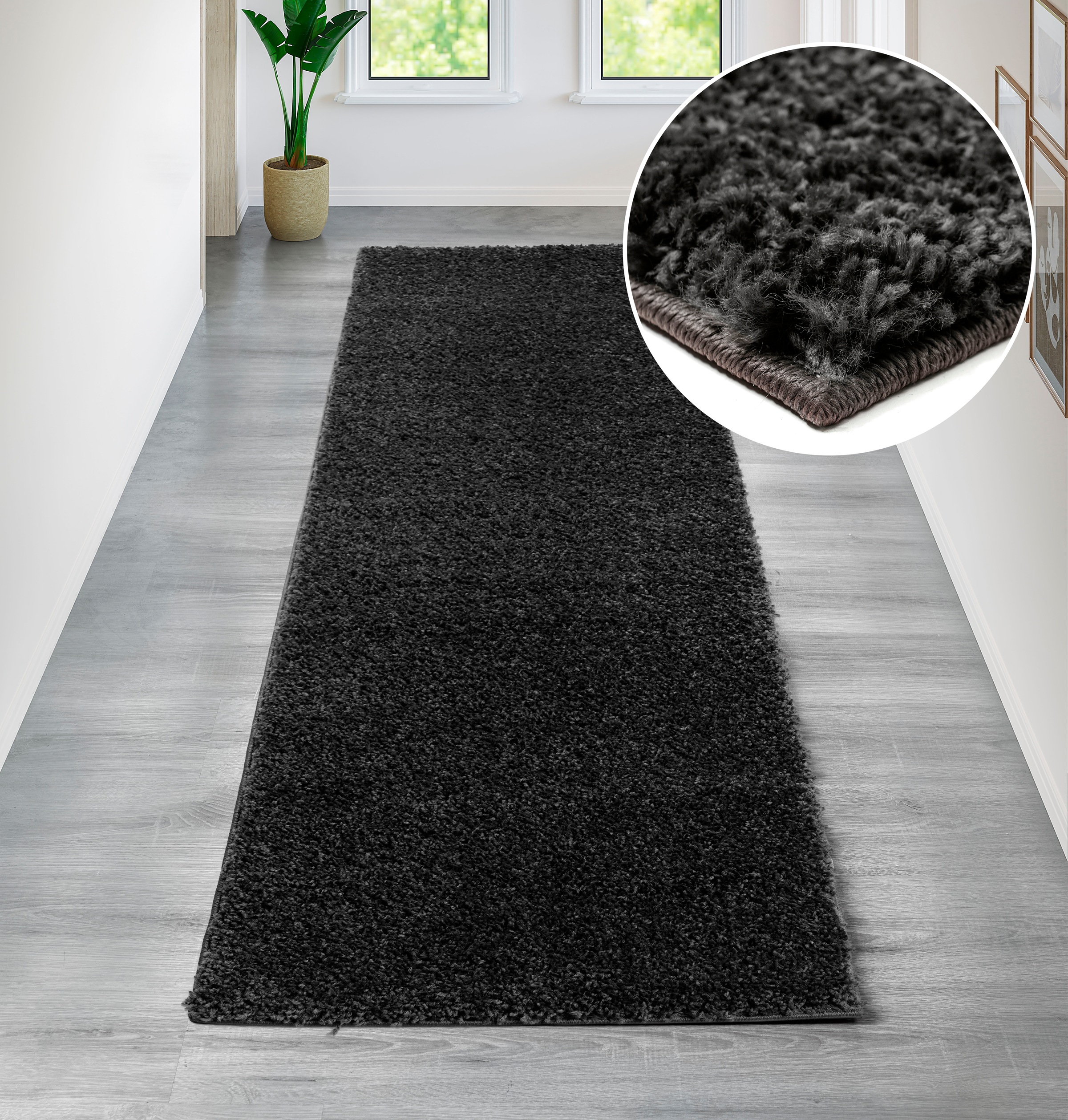 Hochflor-Teppich OTTO HOME "Viva Shaggy, in Standard- und Premium-Qualität, 30 mm oder 45 mm Höhe" Gr. 18, grau, B:80cm H:30mm L:300cm, Kunstfaser, Teppiche, Uni Farben, einfarbig, besonders weich und kuschelig, Kundenliebling