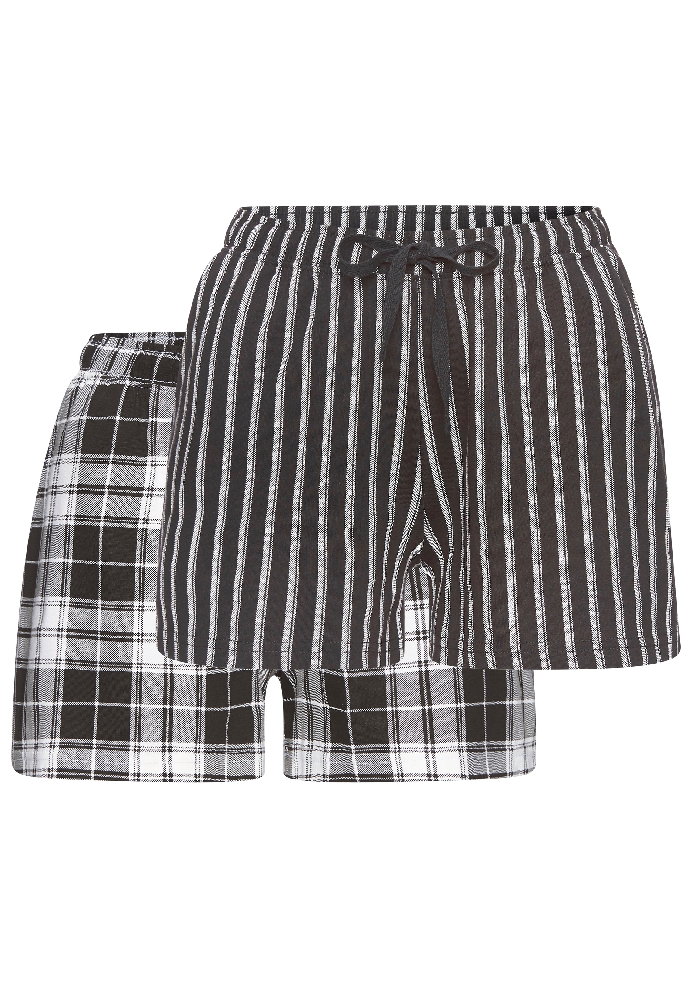 Vivance Dreams Pyjamashorts, (Packung, 2 tlg.), Mit Streifen und Karos günstig online kaufen