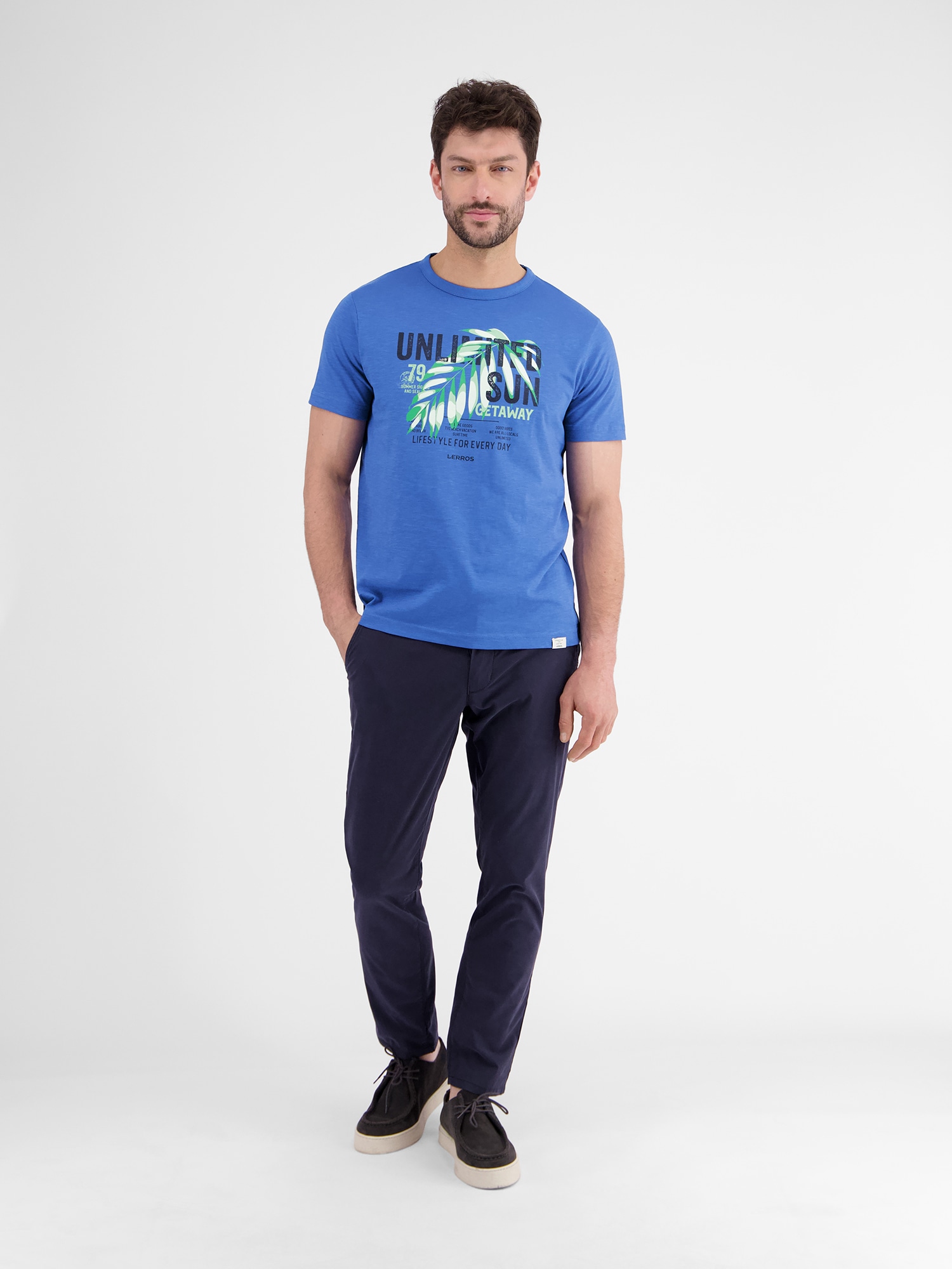 LERROS T-Shirt »LERROS Herren T-Shirt mit Brustprint«