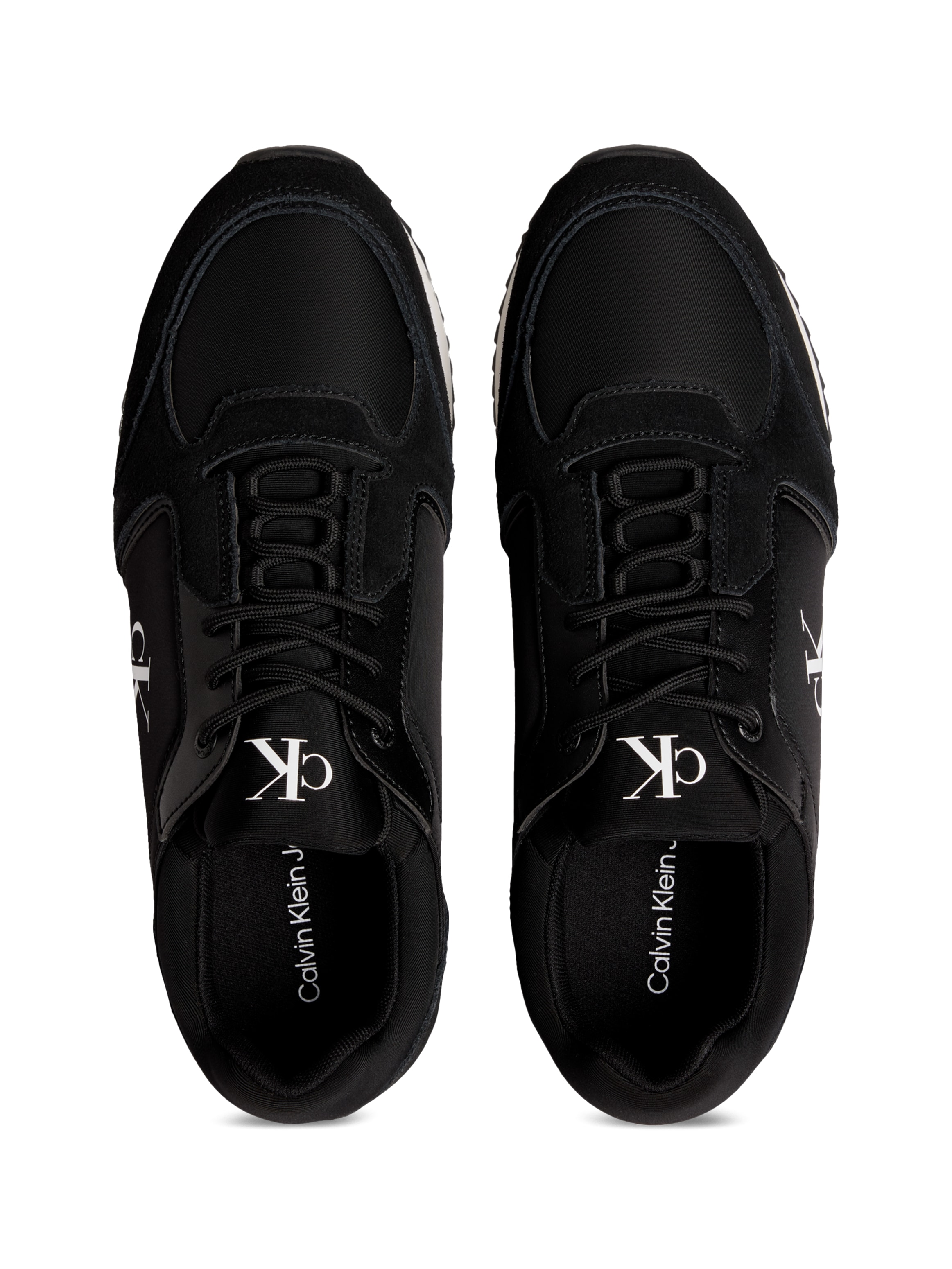 Calvin Klein Jeans Slip-On Sneaker »RETRO RUNNER SOCK LACE UP NY-SU«, Halbschuh, Freizeitsneaker mit CK-Logo und aufgesetzter Schnürung