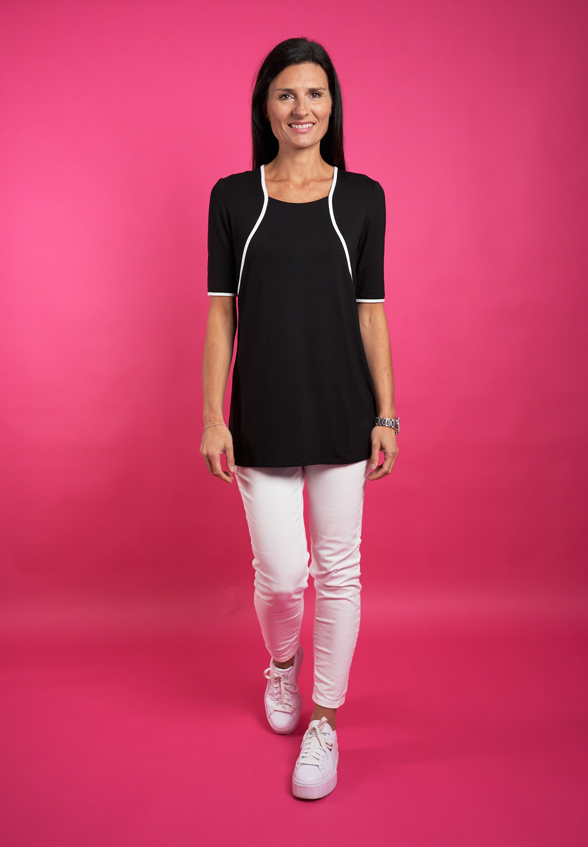 Seidel Moden T-Shirt, mit Kontraststreifen, MADE IN GERMANY
