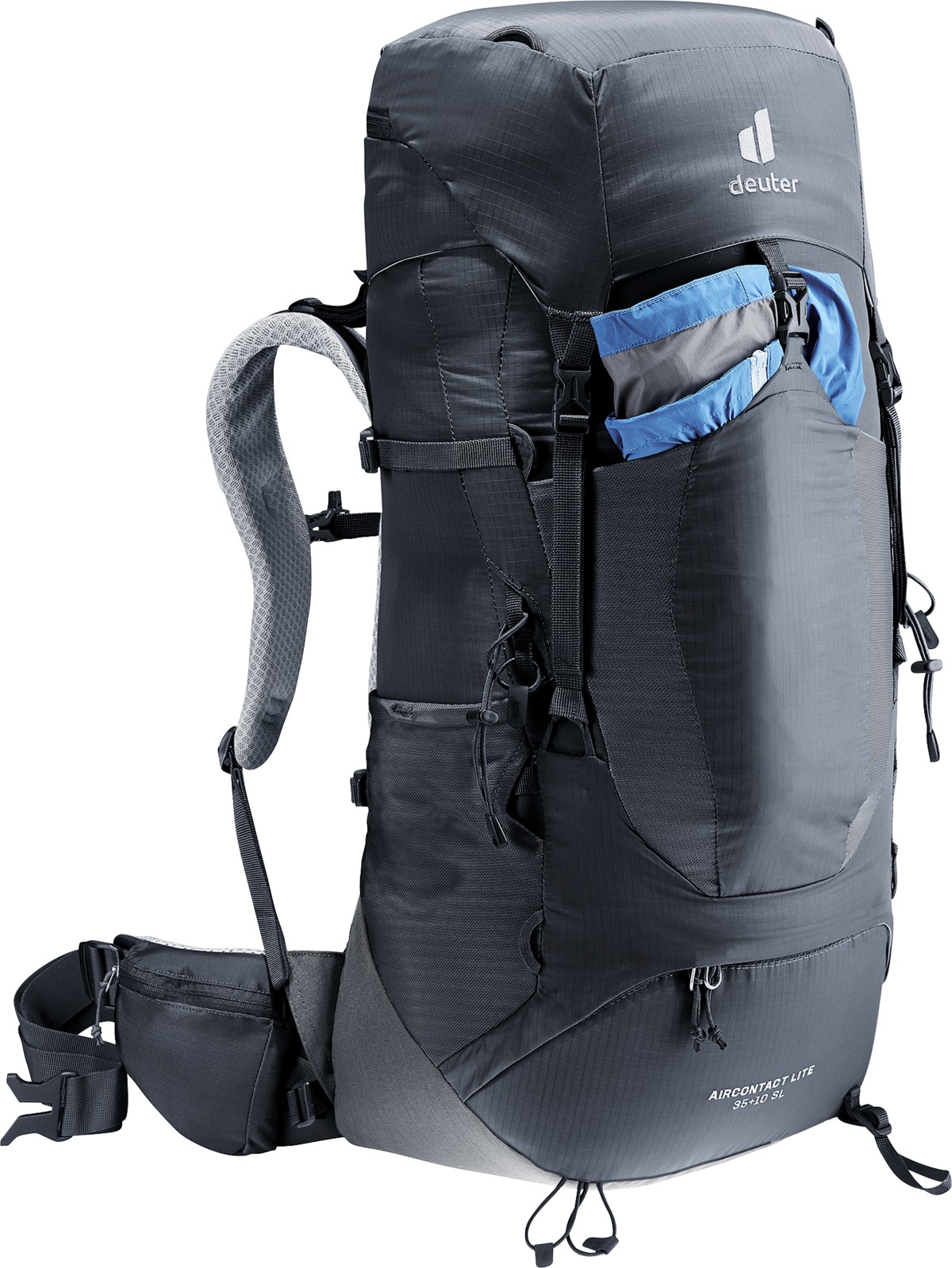 DEUTER Trekkingrucksack "Aircontact Lite 35 + 10 SL", B/H/T: 29cm x 70cm x 23cm, schwarz, Rucksäcke, mit 45 Litern Volumen, für Wandern, Bergsteigen