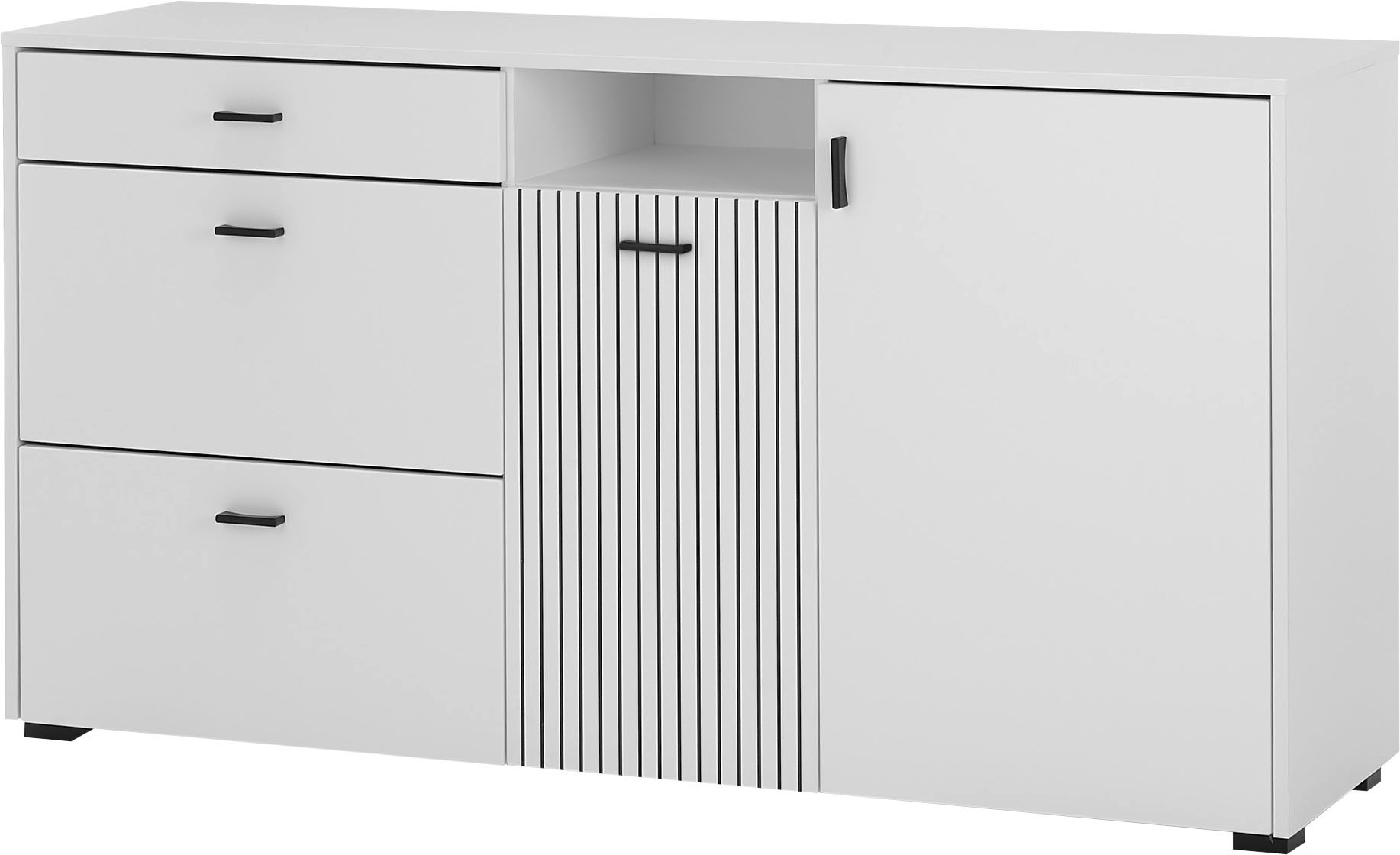 INOSIGN Sideboard »Hudson«, in moderner Trendfarbe, Griffe aus Metall (Schwarz), Breite 150 cm