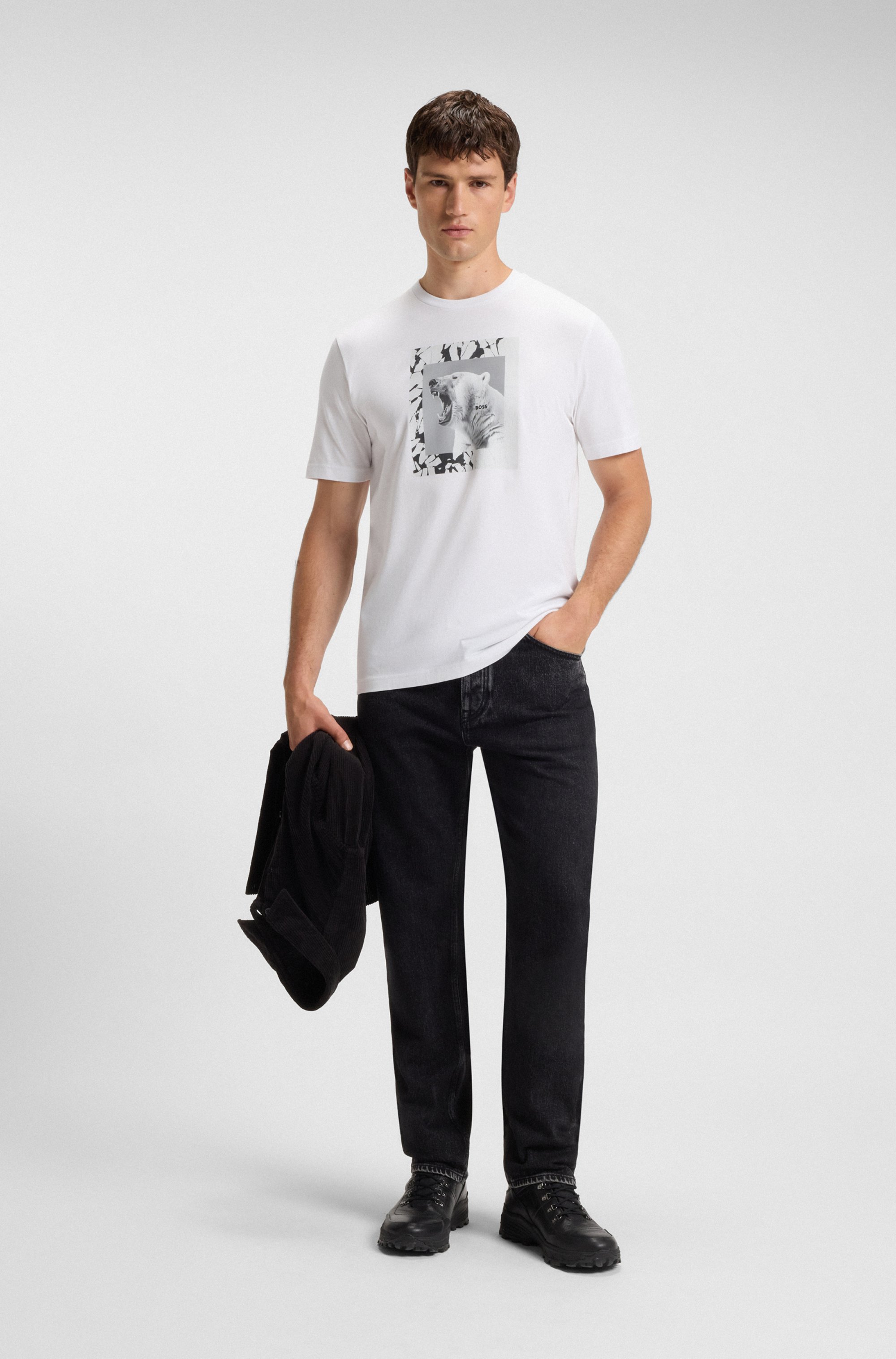 Thumbnail - BOSS ORANGE T-Shirt "Te lupo" runder Ausschnitt, regular fit, Fotodruck