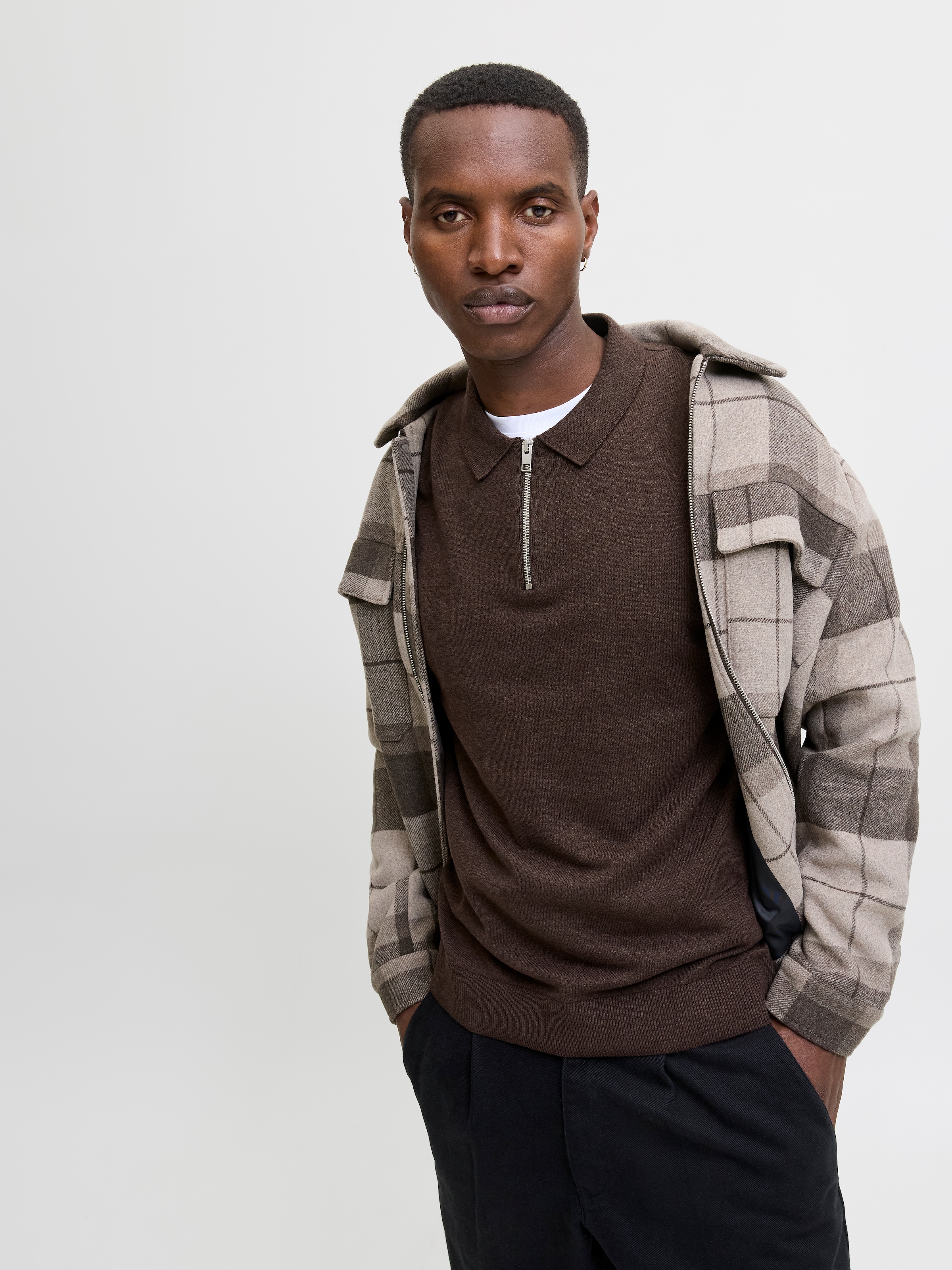 Jack & Jones Polokragenpullover »JJEEMIL KNIT POLO HALF ZIP LS NOOS«, mit Polo Kragen