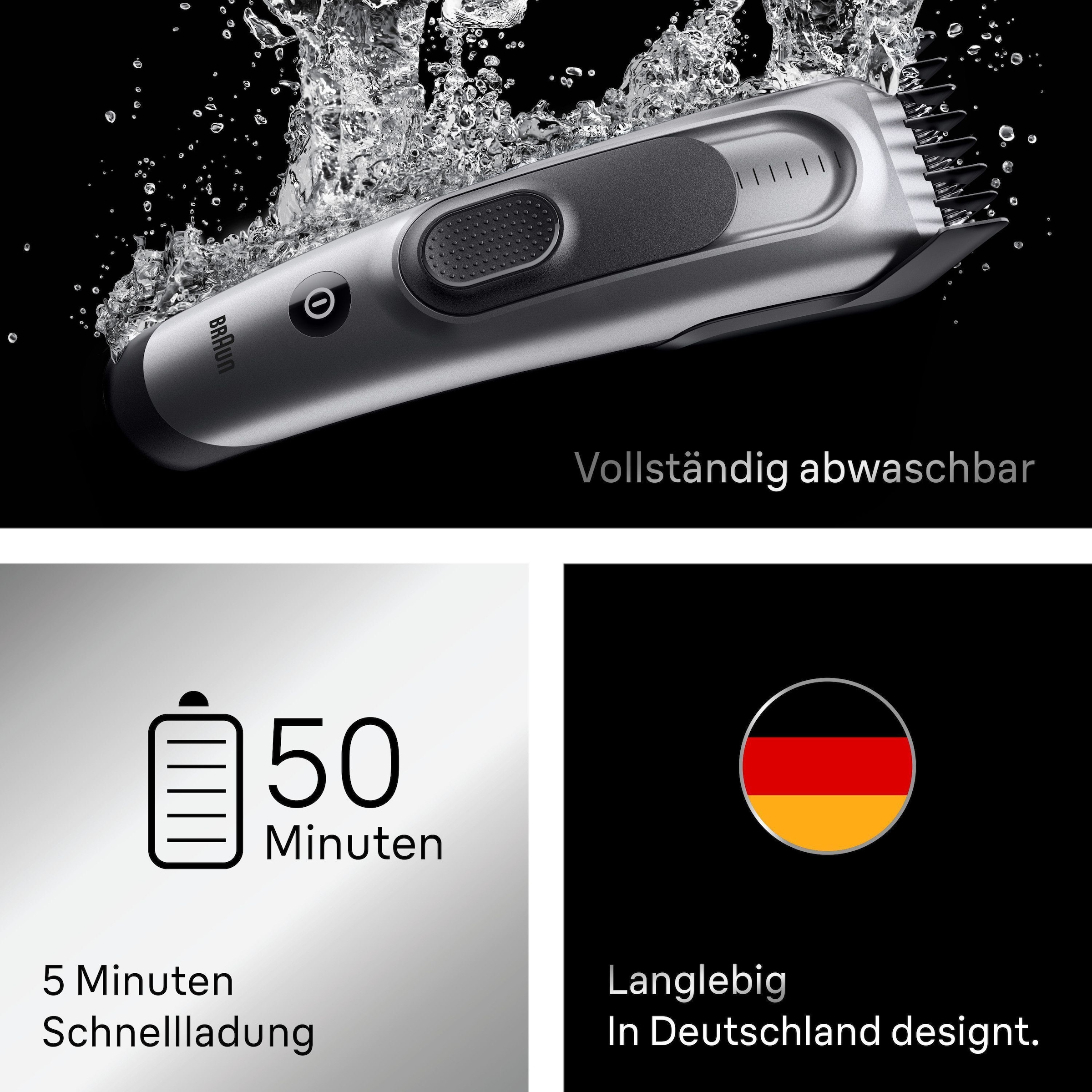 Braun Haarschneider »HC7590«, Lebenslang scharfe Klinge, 17 Längeneinstellungen, 50 Min Laufzeit