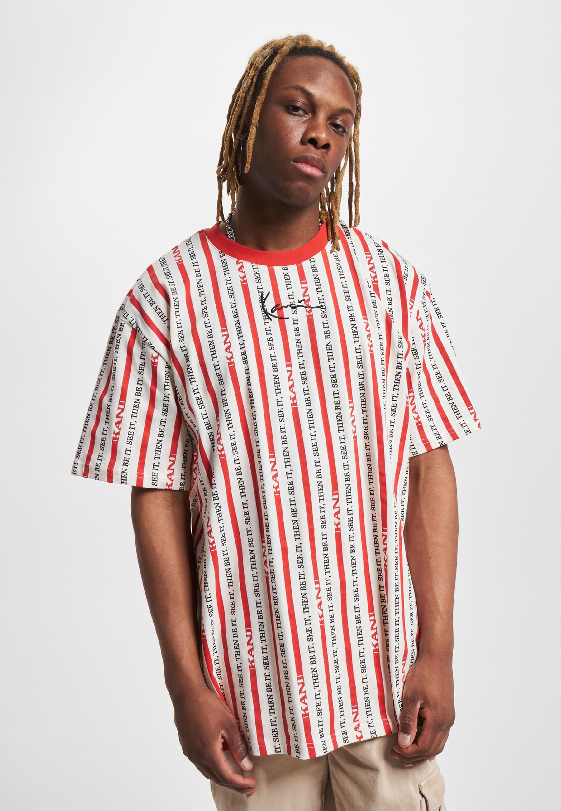 Karl Kani T-Shirt »Karl Kani Herren KM232-034-2 KK Small Signature Logo Stripe Tee«, (1 tlg.)