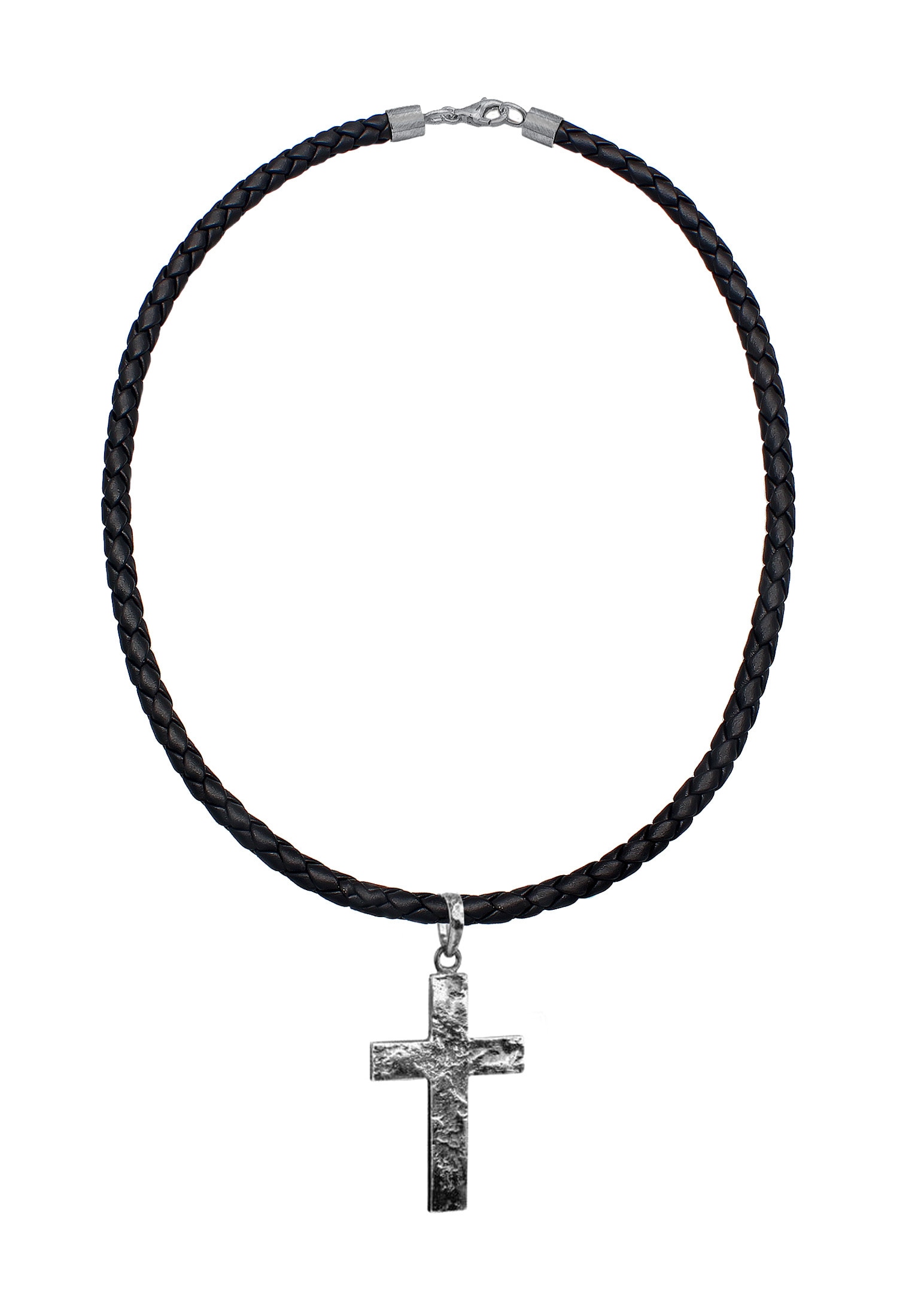 Kuzzoi Kette mit Oxidiert Lederkette Kreuz »Herren Anhänger Silber« 925 BAUR | Matt kaufen