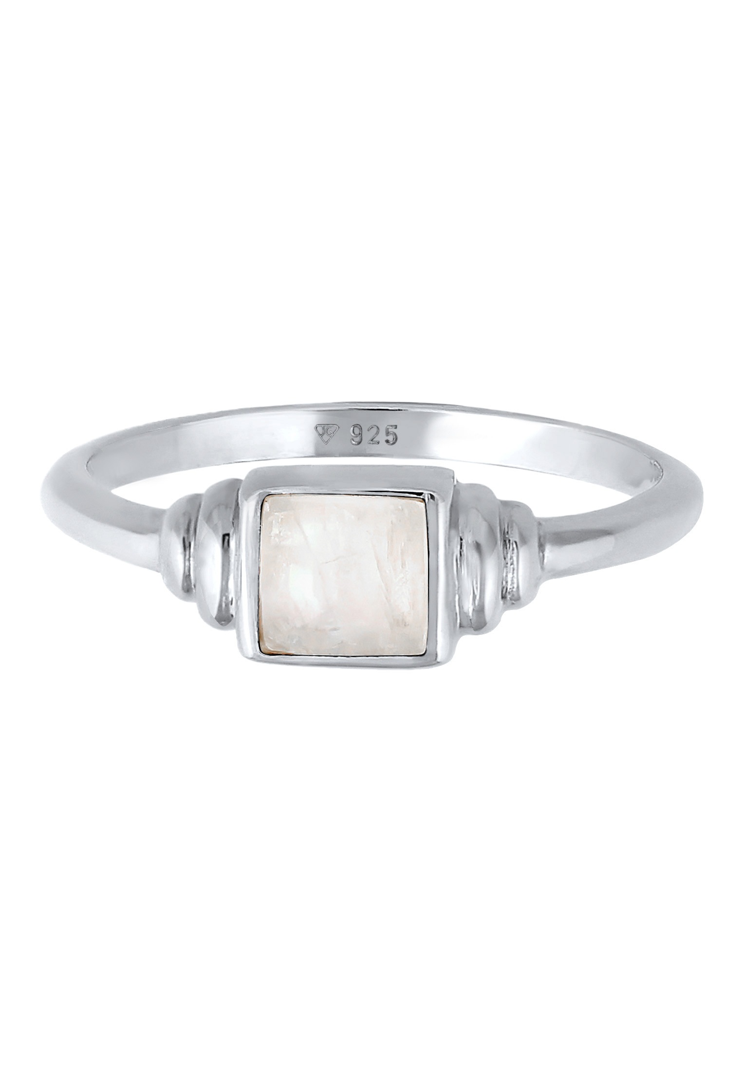 Elli Premium Fingerring »Mondstein Quadrat Vintage 925 Silber«