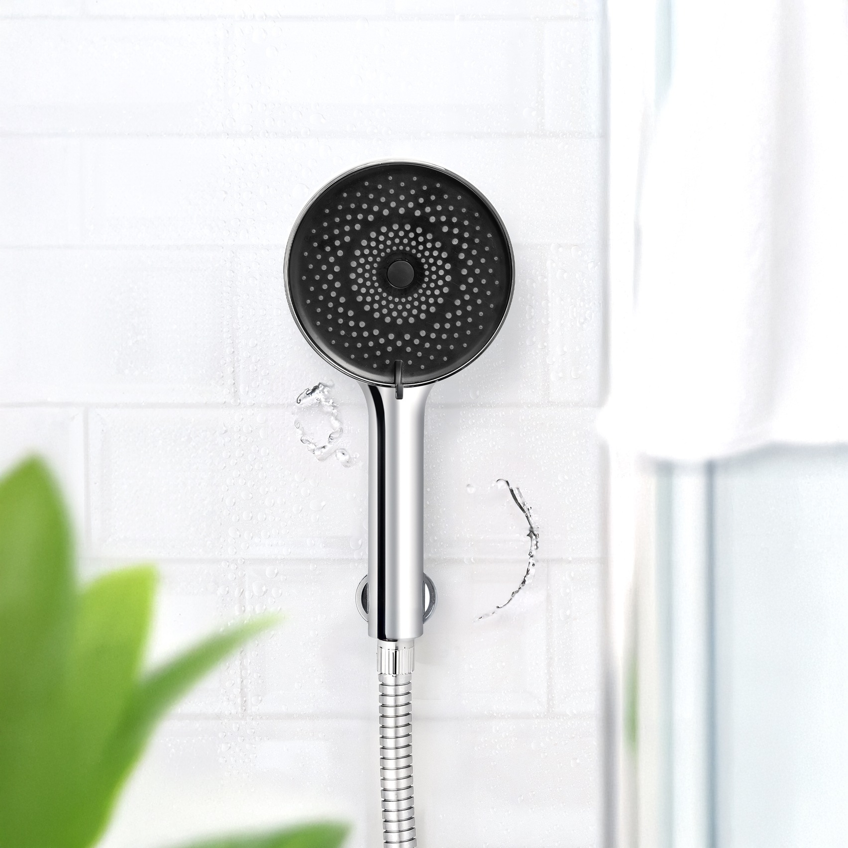 WENKO Handbrause "Softwater" Duschkopf mit 3 Strahlarten, Ø 12 cm, mikrofei günstig online kaufen