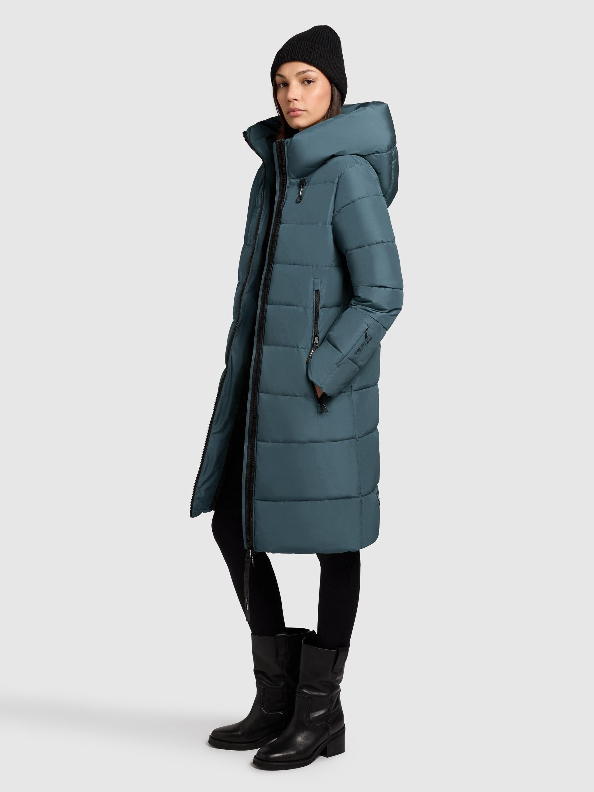 khujo Steppmantel »Jilias5-YM«, warmer Damen Wintermantel mit Kapuze und großen Taschen