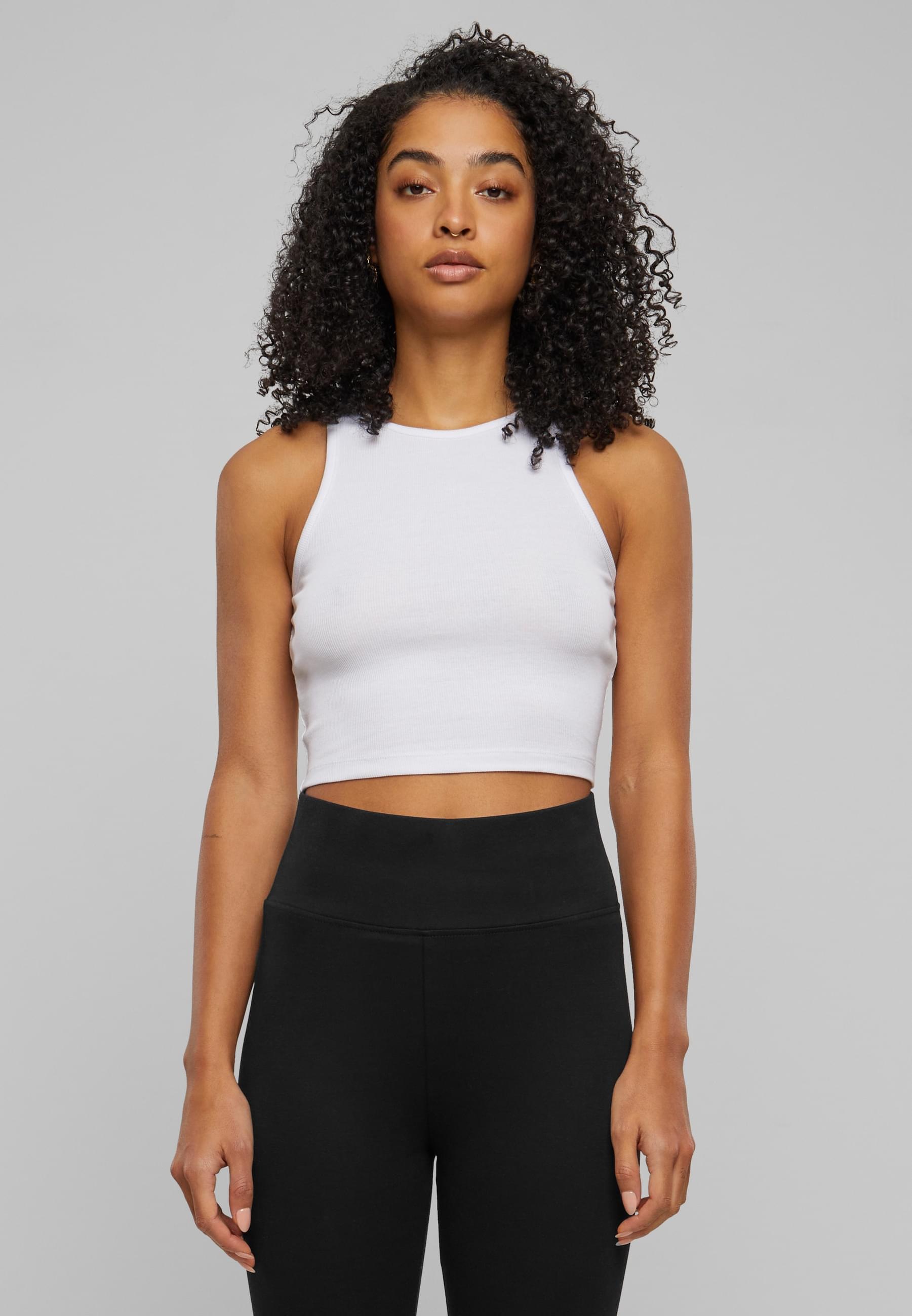 URBAN CLASSICS Muskelshirt »Urban Classics Damen Ladies Organic Cropped Rib Top«, (1 tlg.)