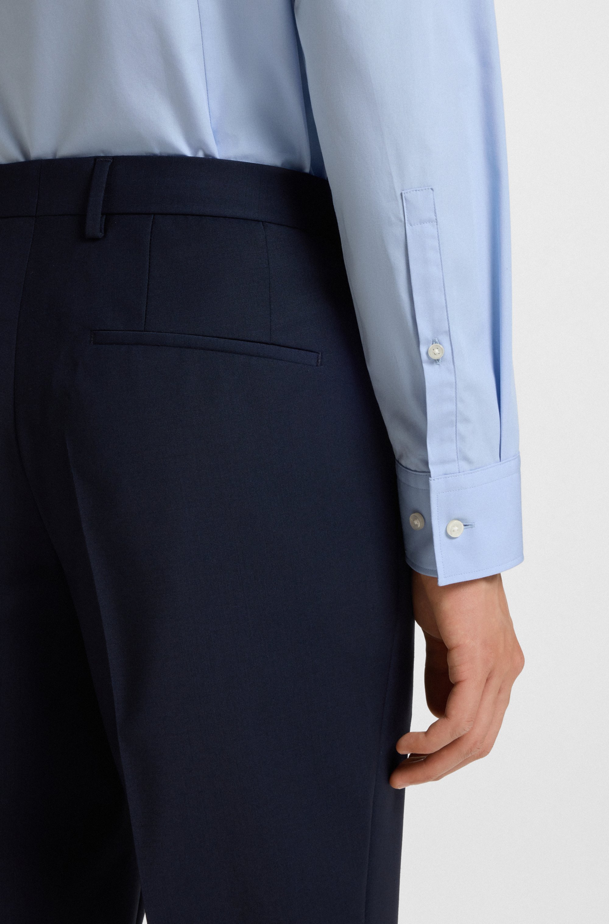 Thumbnail - HUGO Langarmhemd "Kenno" Slim-Fit Hemd aus bügelleichter Baumwoll-Popeline