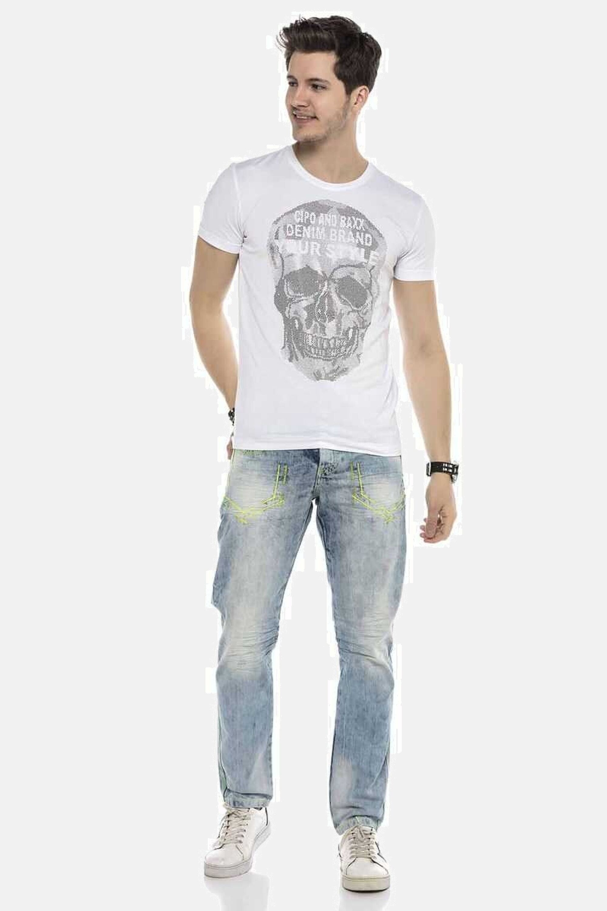 Cipo & Baxx Regular-fit-Jeans »DENIM«, bequeme Jeans mit heller Waschung, CD596