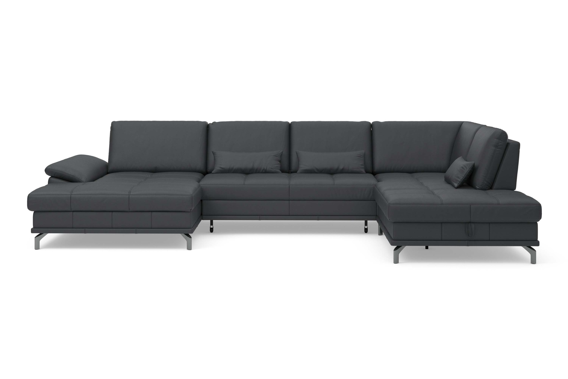 Places of Style Wohnlandschaft »Costello U-Form, mit Sitztiefenverstellung, Armteilverstellung und«, 3 Nierenkissen, optional Bettfunktion und Bettkasten