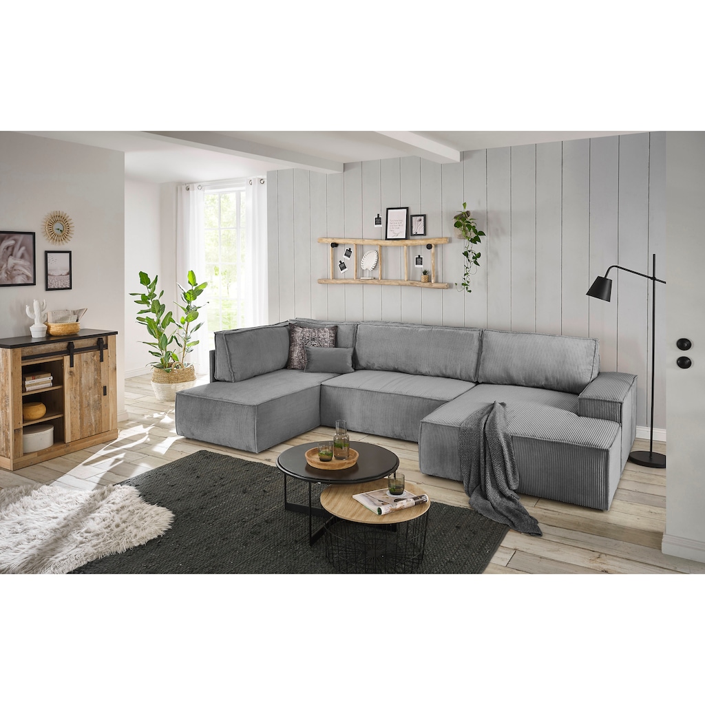 Home affaire Wohnlandschaft »SHERWOOD XXL 329 cm Schlafsofa, U-Form«