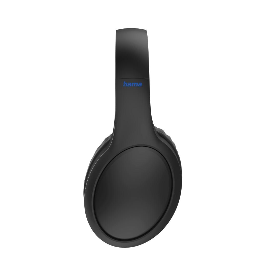 Hama Bluetooth-Kopfhörer »Bluetooth®Kopfhörer kabellos, schwarz, Over-Ear, integriertes Mikrofon«, A2DP Bluetooth-AVRCP Bluetooth-HFP, Active Noise Cancelling (ANC)-Geräuschisolierung, Aktive Geräuschreduzierung, Siri und Google Assistant, faltbar