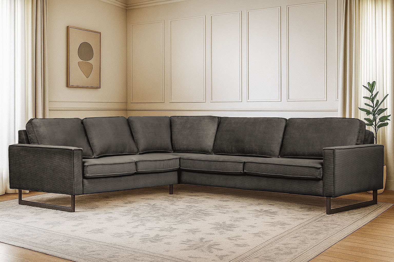 Places of Style Ecksofa "Pinto, XXL, 250/290 cm, langer Schenkel, Ottomane" günstig online kaufen