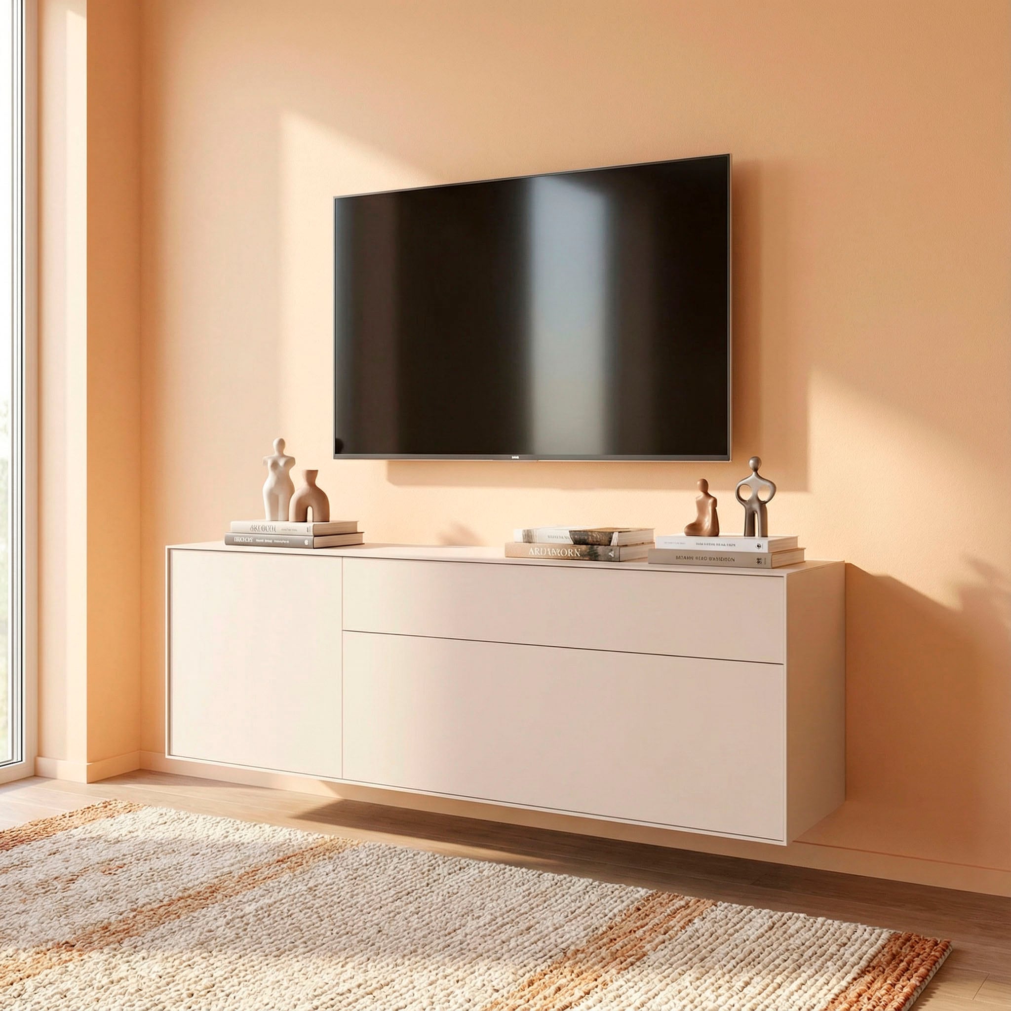 LeGer Home by Lena Gercke Lowboard "Essentials, TV-Board, TV-Kommode, TV-Schrank, TV-Möbel" Breite: 166 cm, UV lackiert, Push-to-open-Funktion