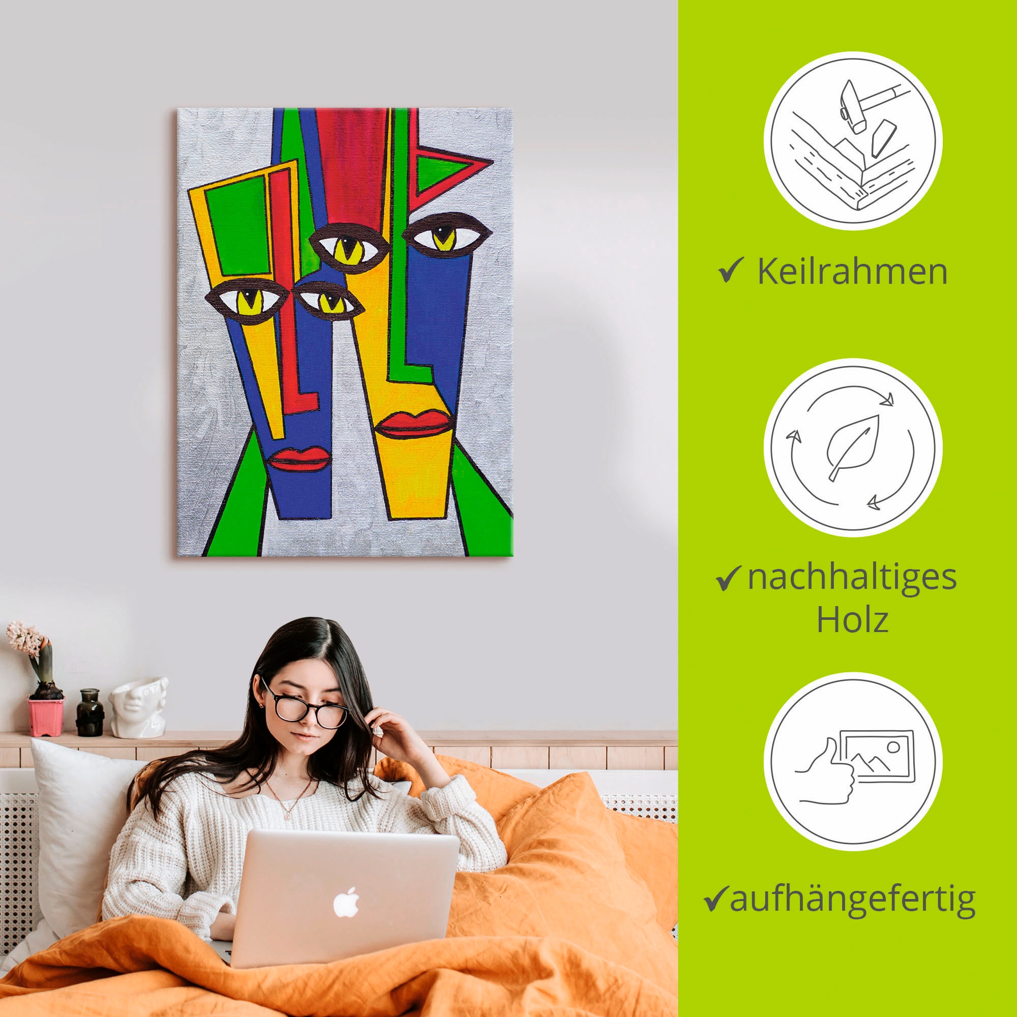 Artland Leinwandbild »Portrait«, Muster, (1 St.), auf Keilrahmen gespannt