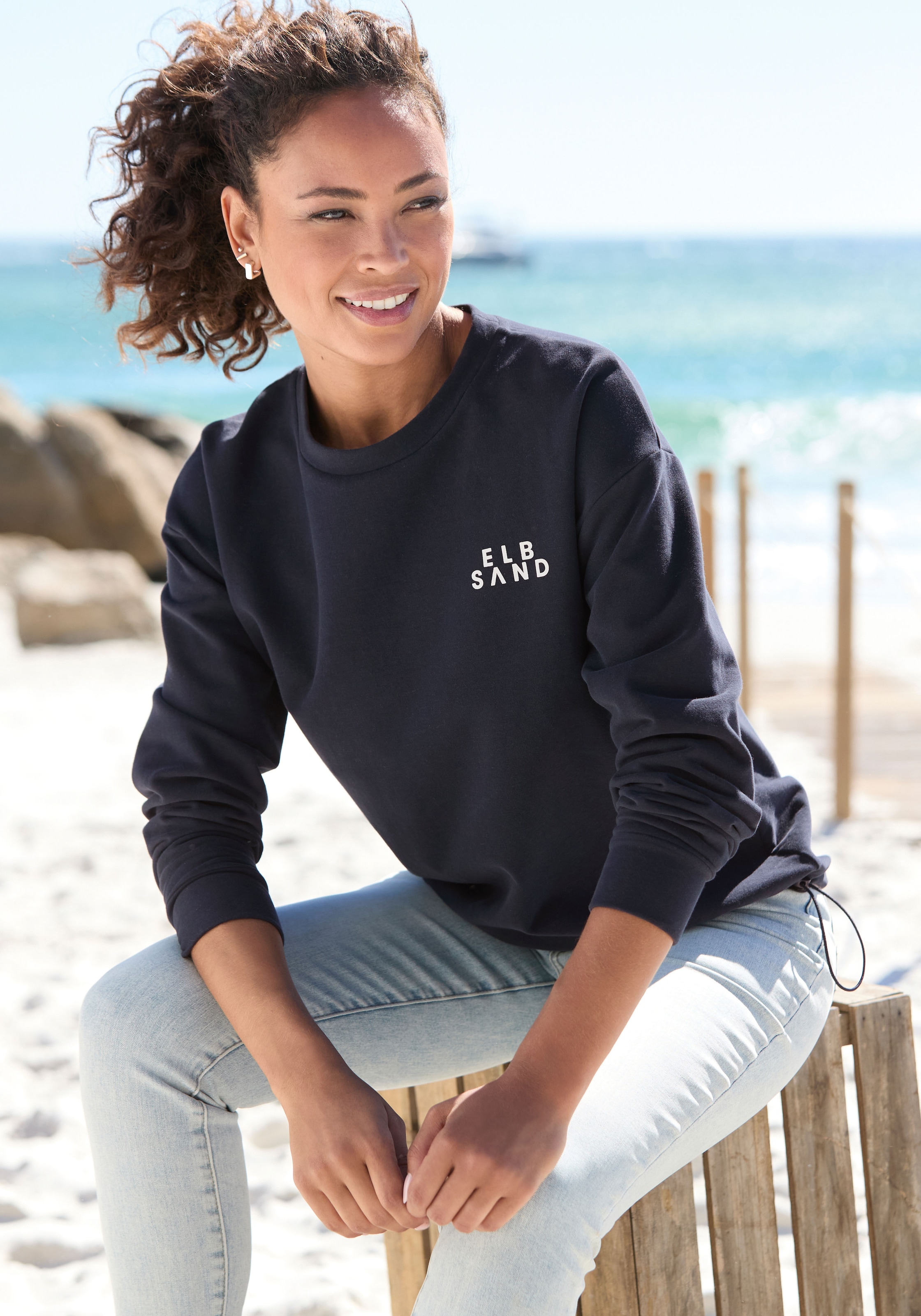 Elbsand Sweatshirt, mit verstellbarem Gummizug am Saum günstig online kaufen