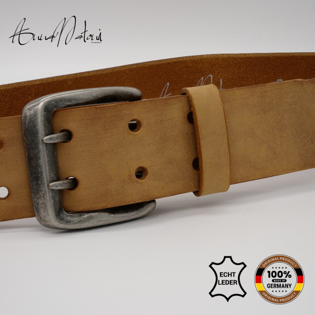 Ledergürtel ANNAMATONI "AnnaMatoni Ledergürtel Veldor Ledergürtel Veldor", Herren, Gr. TW105 - 120cm Gesamtlänge, braun (cognac 660), 100% Leder, Gürtel Ledergürtel 3