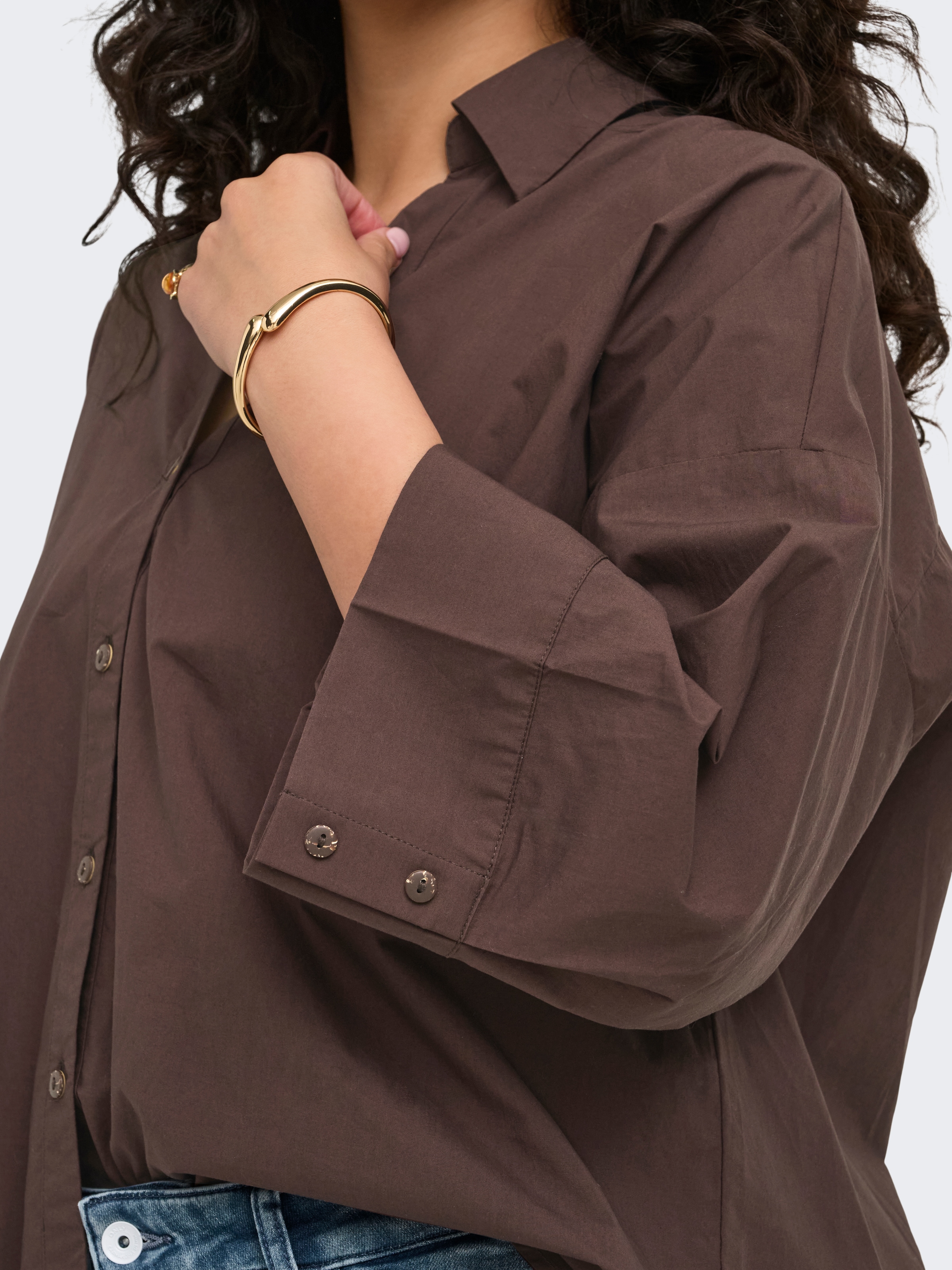 ONLY CARMAKOMA Hemdbluse »CARSAJA KERI 3/4 SHIRT WVN NOOS« Baumwolle, regular fit