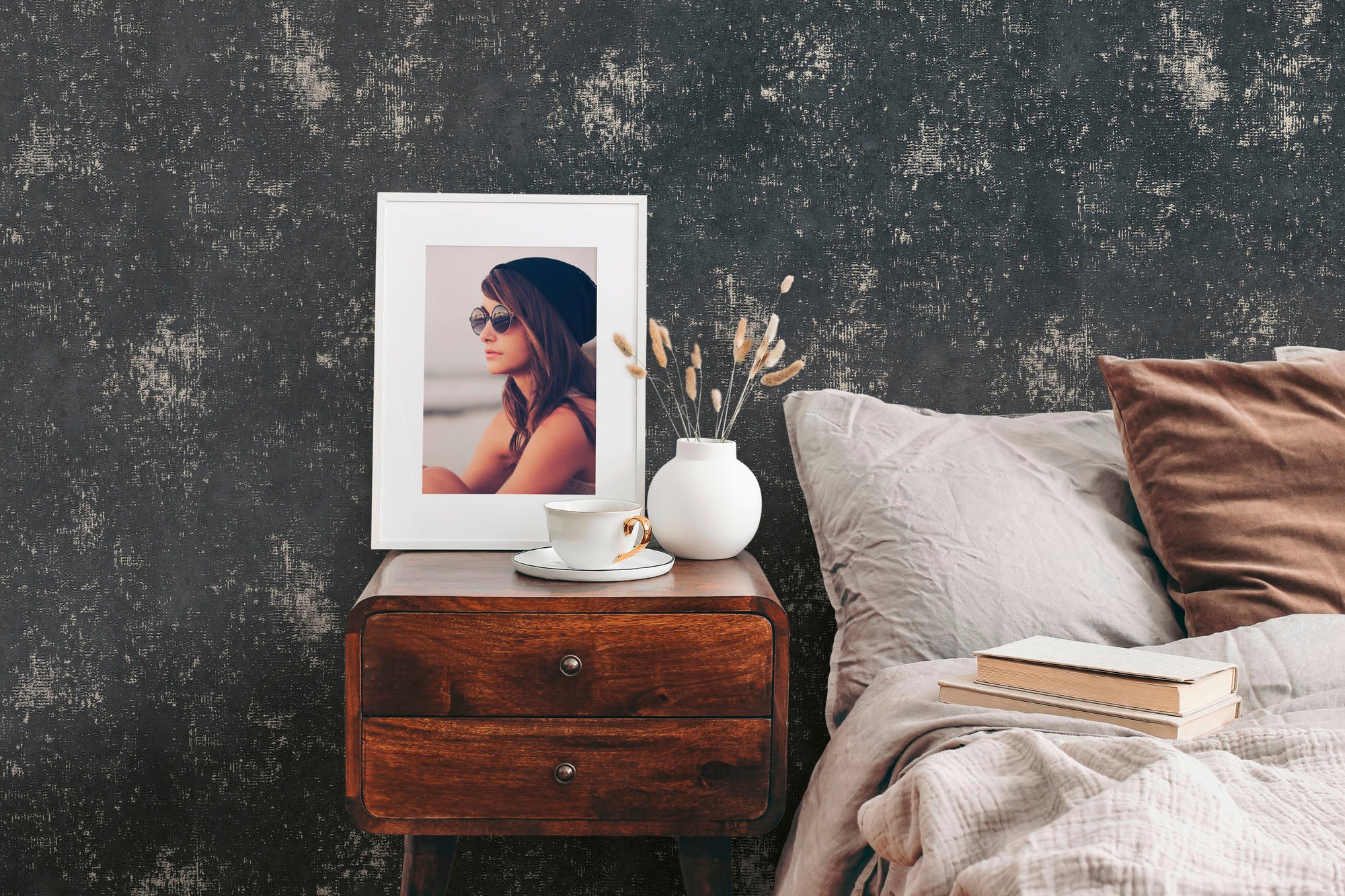 A.S. Création Vliestapete »THE BOS Putzoptik Metallic« leicht glänzend | matt leicht strukturiert Strukturtapete, Tapeten Wohnzimmer Schlafzimmer Küche modern Design