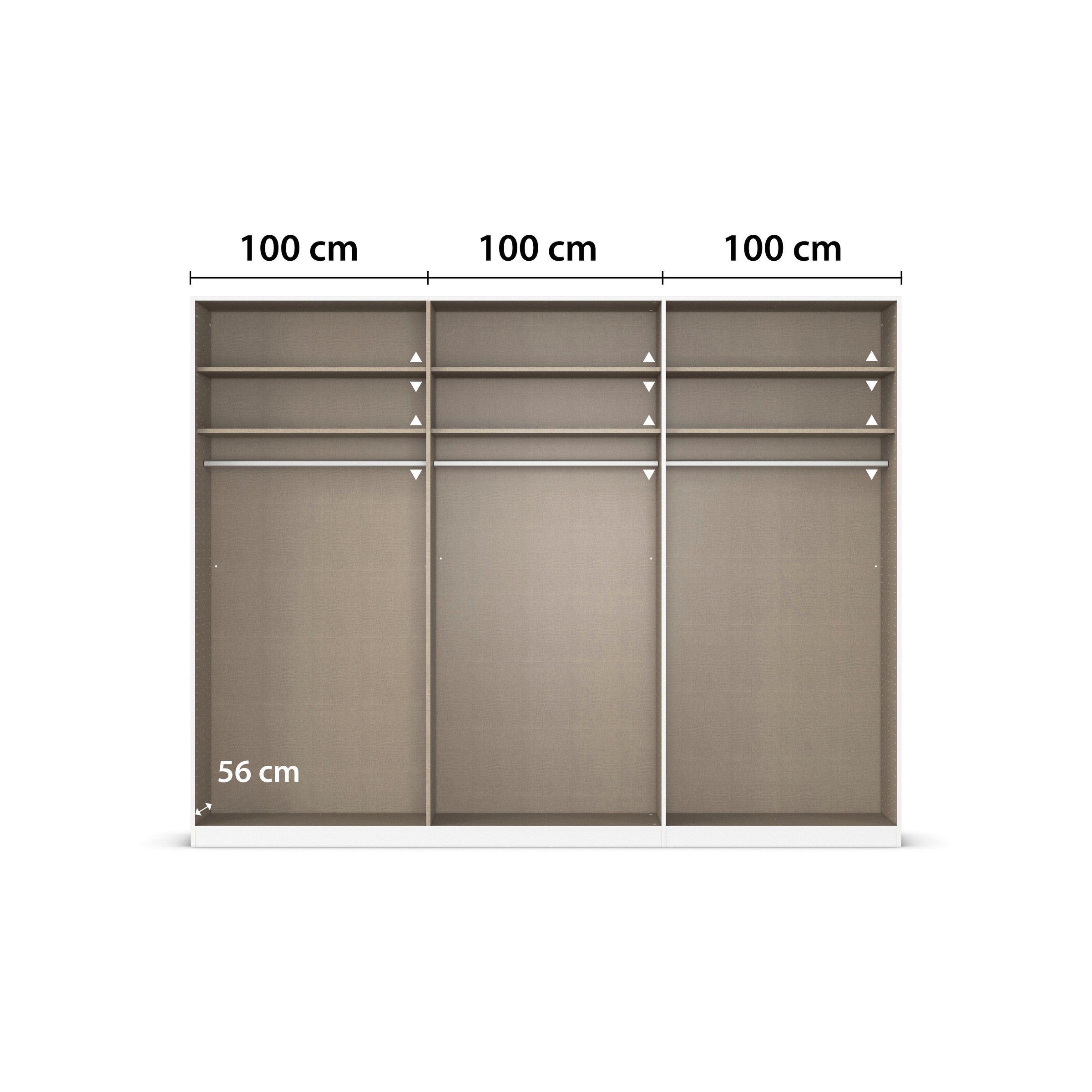rauch Schwebetürenschrank »Kleiderschrank Schrank Garderobe Schlafzimmerschrank CONTIDO«, (in 3 verschiedenen Ausstattungen BASIC/CLASSIC/PREMIUM), aus hochwertigem Material in 6 Breiten 2 Griff-Farben MADE IN GERMANY