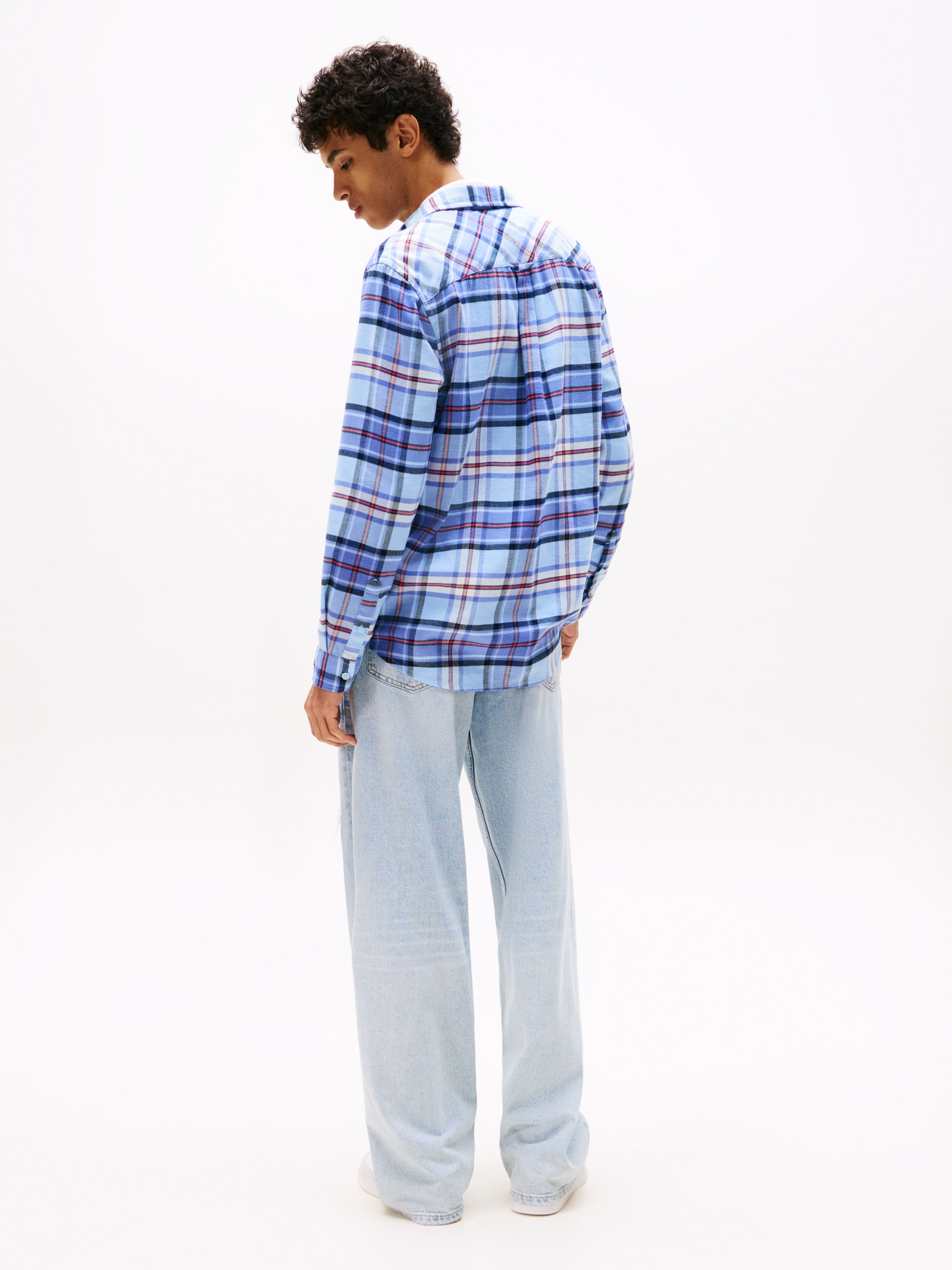 Tommy Jeans Flanellhemd »TJM REG FLANNEL CHECK SHIRT EXT«, kariert, regular fit, Langarmhemd, Button-down-Kragen