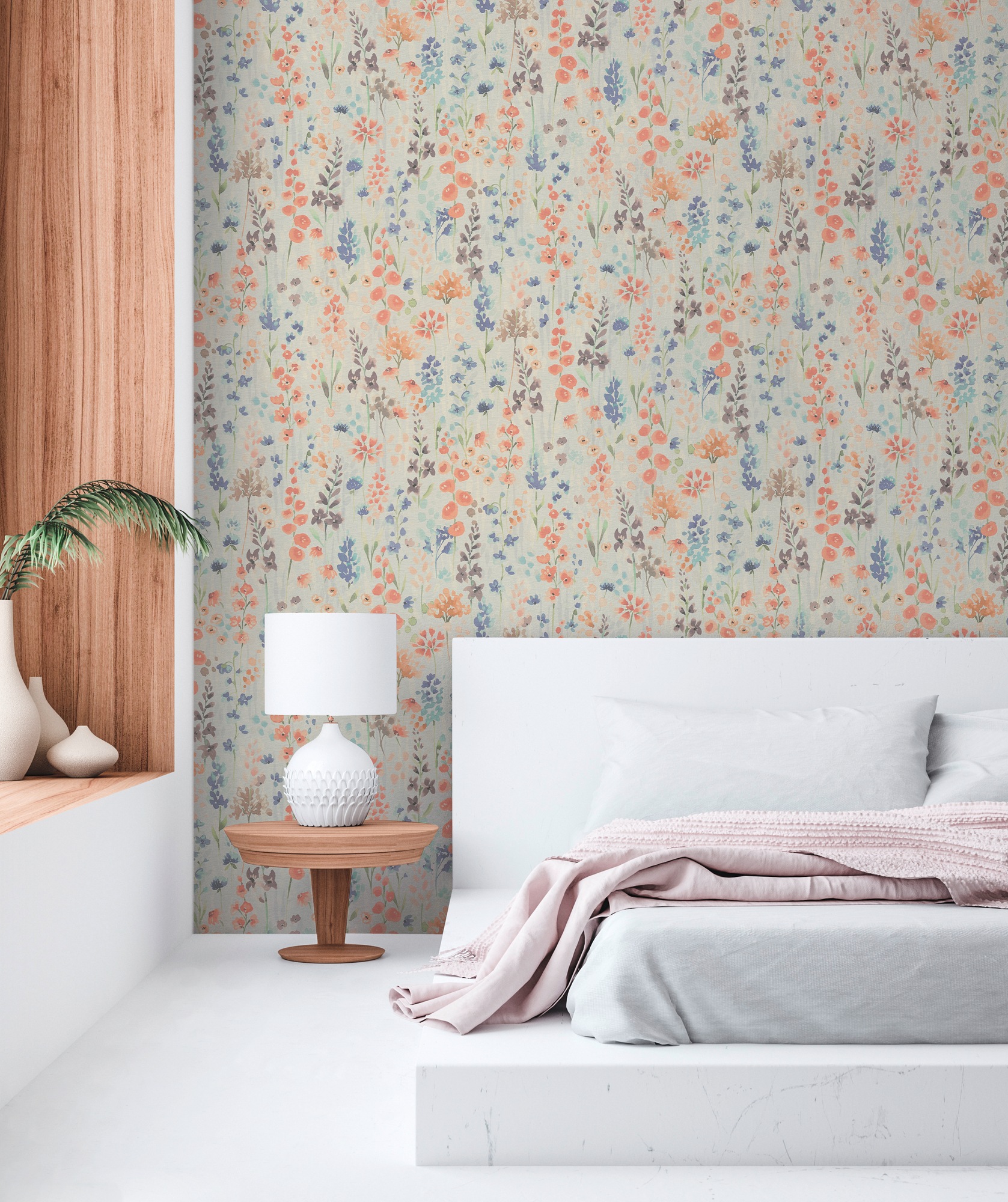 A.S. Création Vliestapete »Aquarell Dreams Blümchen-Tapete Mustertapete Blumen Blumen«, matt, Vliestapete Blumen für Schlafzimmer Küche Wohnzimmer Blümchen Design