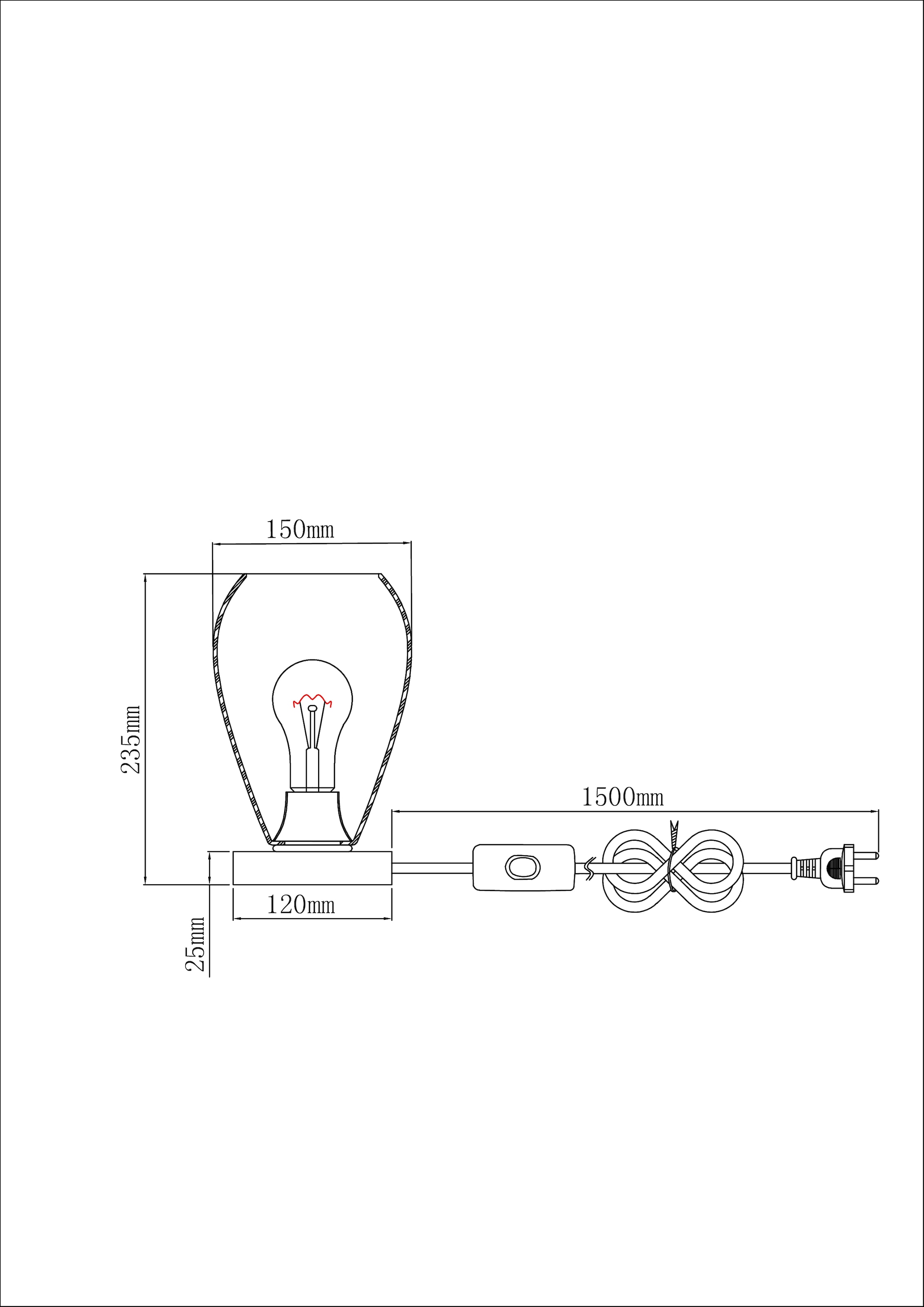 GLOBO LIGHTING Tischleuchte »FANNI«, Leuchtmittel E27 | ohne Leuchtmittel, Tischlampe/messing/Glas rauchfarben/Wohnzimmer/elegant