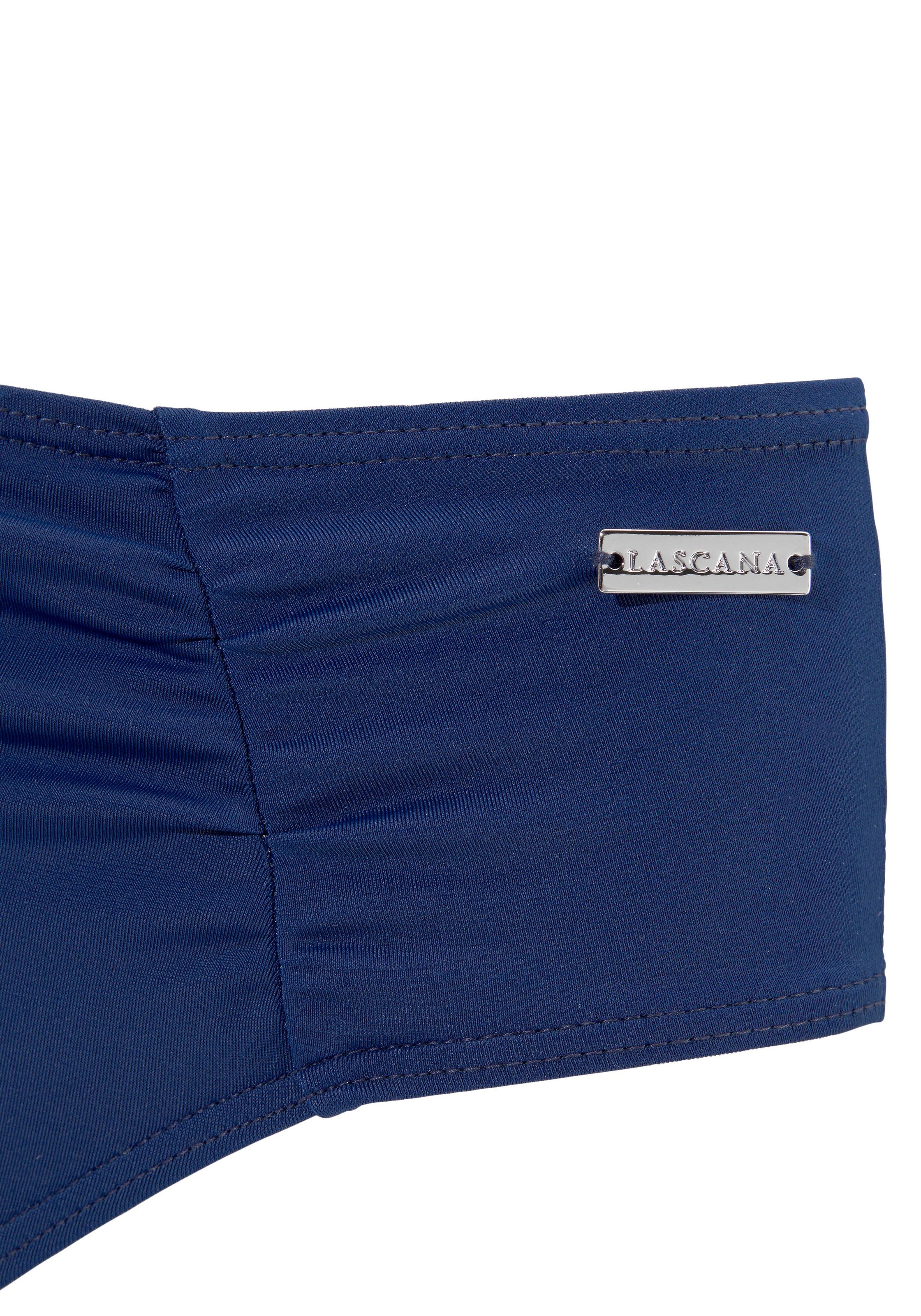 Bügel-Bikini LASCANA, Gr. 40, Cup D, blau (marine), Polyamid, unifarben, Bikini-Sets Bügel-Bikini, mit Pailletten-Verzierung, Topseller 3