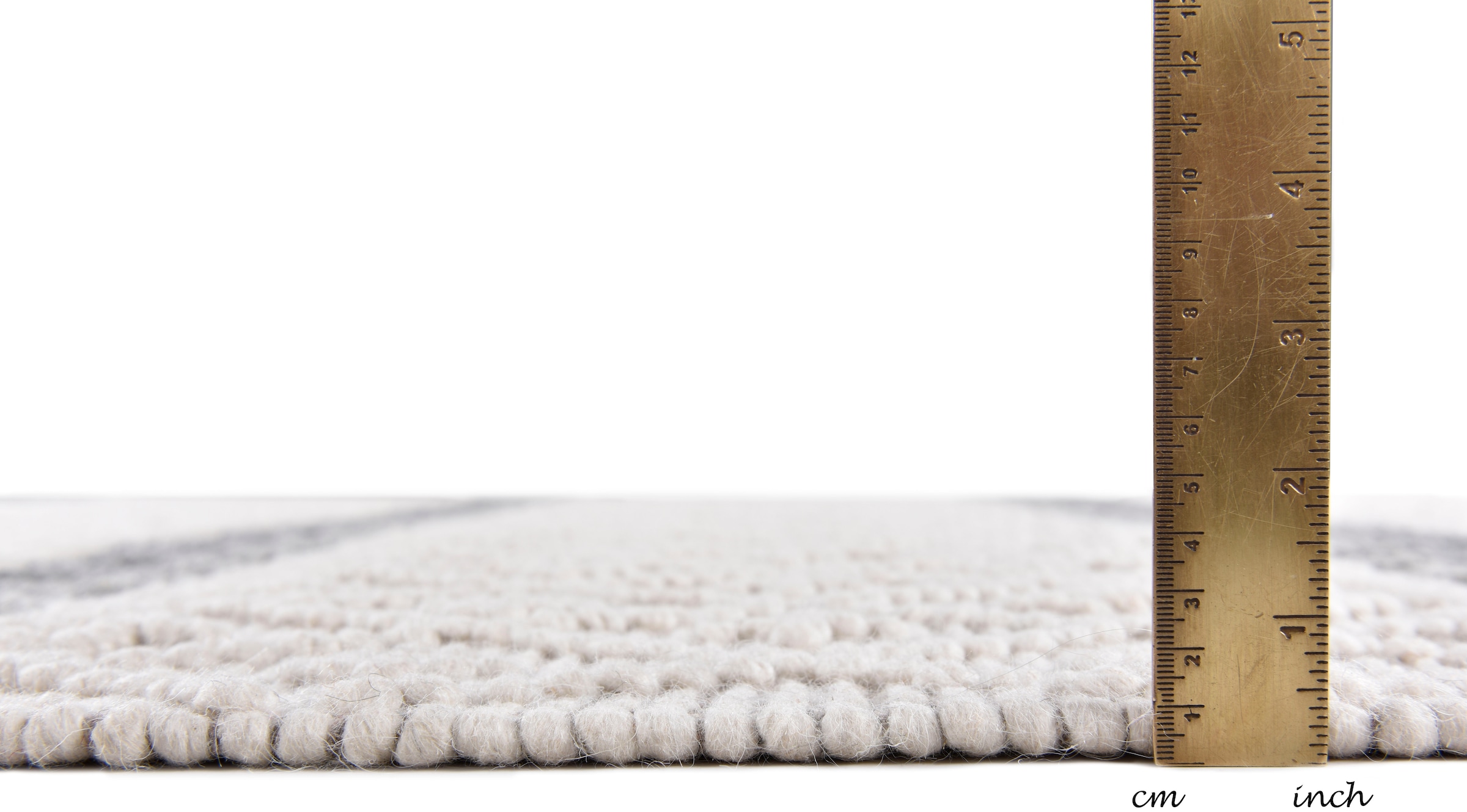 THEKO Wollteppich »Visby - 915« rechteckig 10 mm Höhe reine Wolle, handgewebt, Scandi Design, mit Fransen