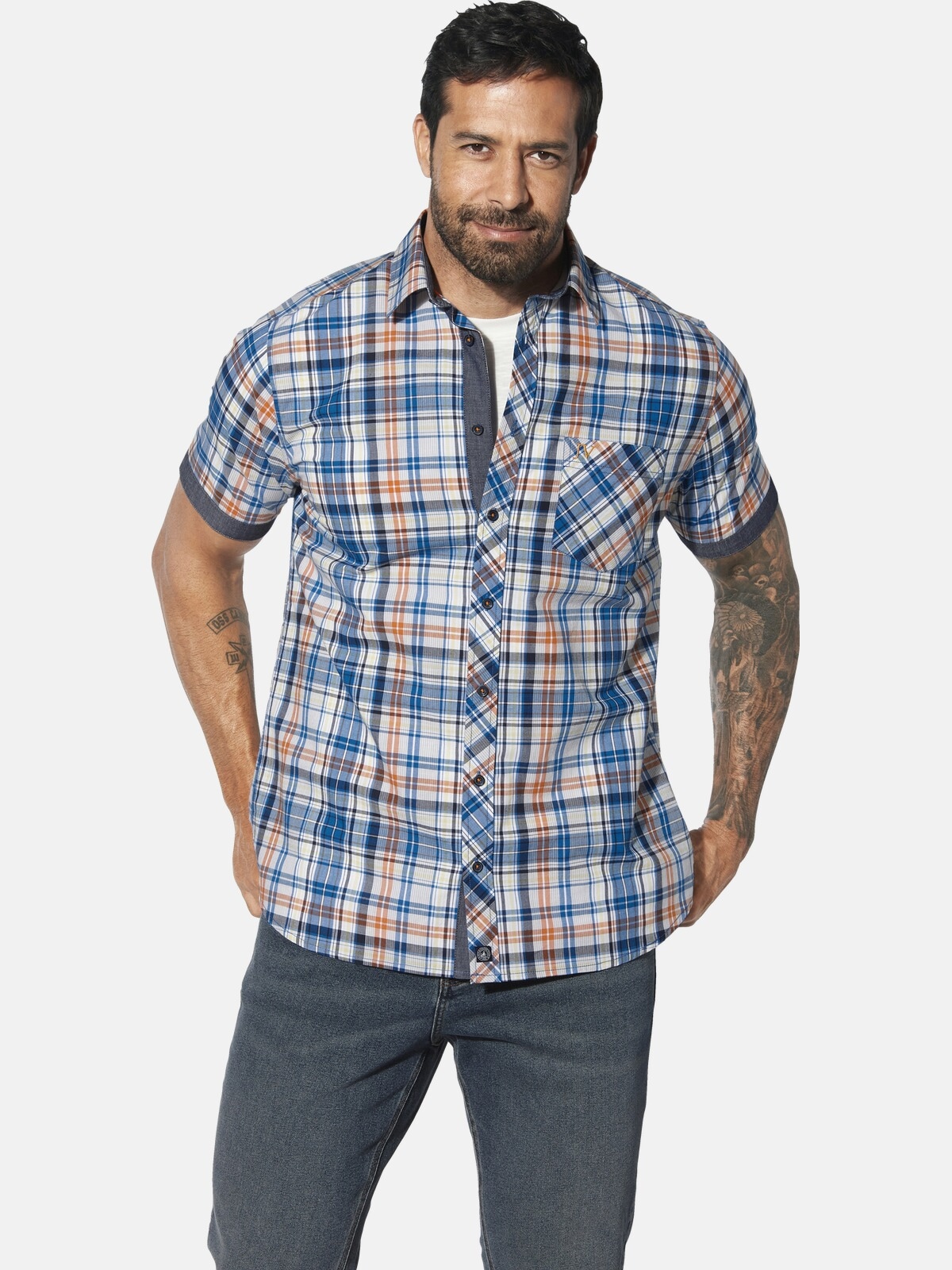 Jan Vanderstorm Kurzarmhemd "Kurzarmhemd WIKTHOR" 1 Stk. günstig online kaufen