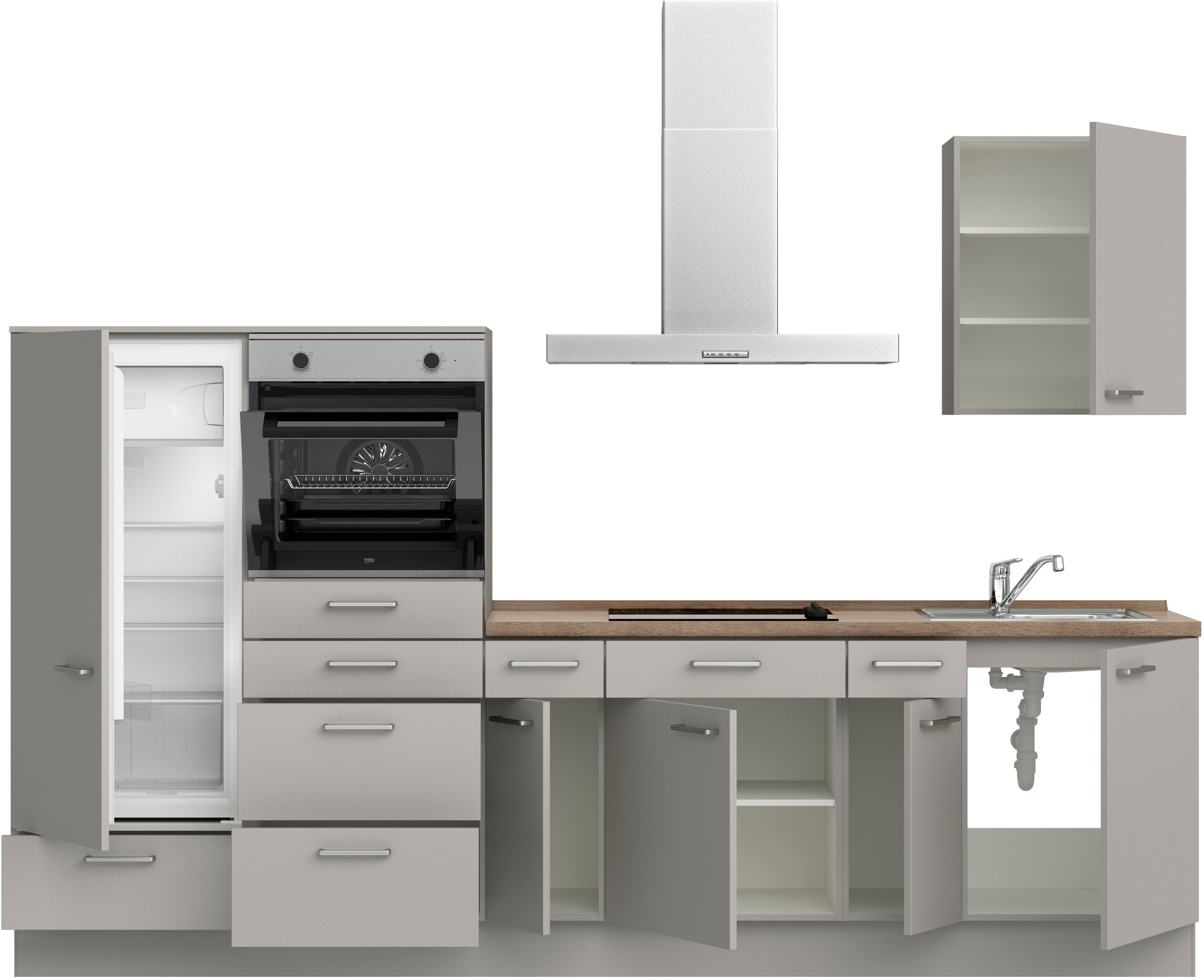 nobilia® Küchenzeile »"Touch I"«, vormontiert, Ausrichtung wählbar, Breite 300 cm, wahlw. mit E-Geräten